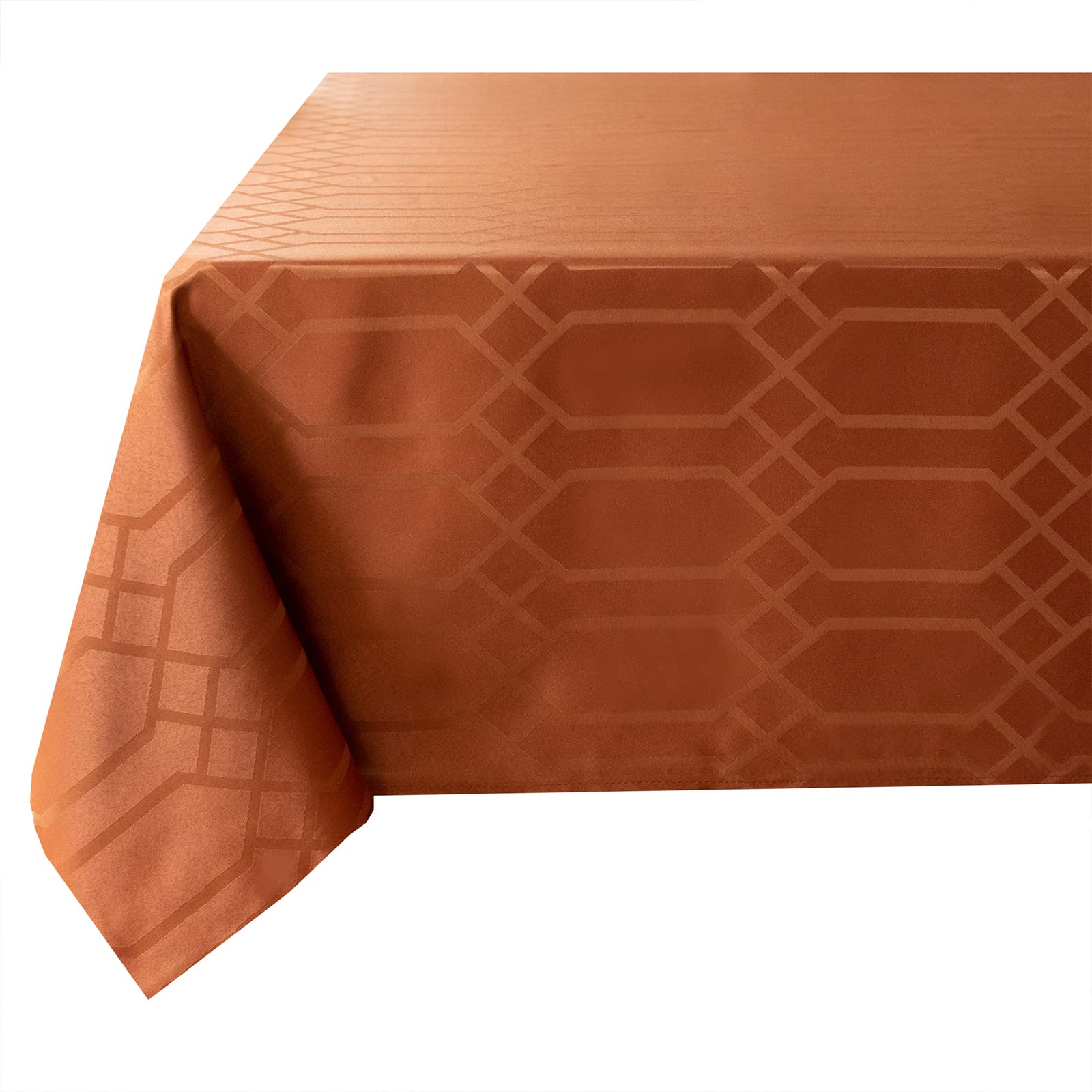 Benson Mills Solid Chagall Spillproof Fabric Table Cloth, Fall, Harvest, and Thanksgiving Tablecloth (60" x 120" Rectangular, Bison/Rust/Burnt Orange)