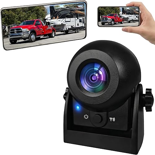 Cámara de respaldo inalámbrica, cámara de visión trasera magnética HD de 1080P para camiones/RV/remolque, funciona con CarPlay y Android
