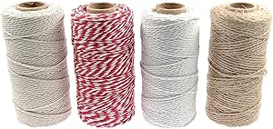 ZHIYE 400M Twine String Set, 2MM Beige Cotton String+2MM Butchers ...