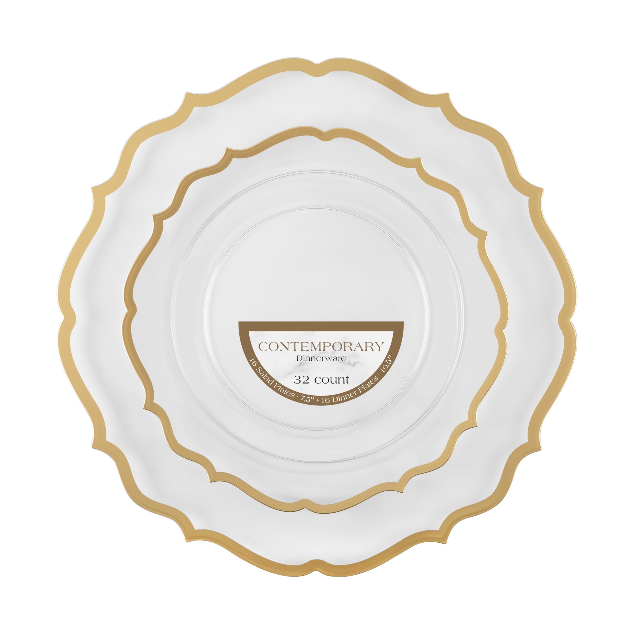 Elegant Disposable Plates - Granite Party Set -12