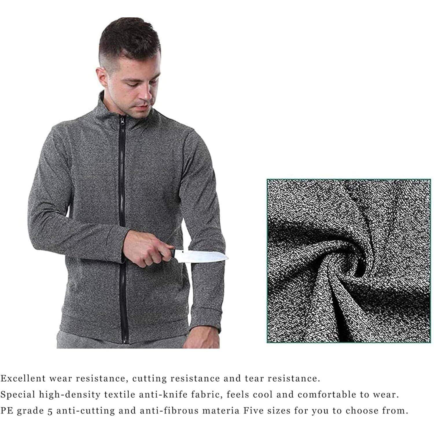 Vêtements De Protection Anti-Coupures De Niveau 5, Veste Résistante à l'usure, Aux Coupures Et Aux Coups De Couteau, pour Les Forces De L'ordre Et Le Personnel De Sécurité Grey-L