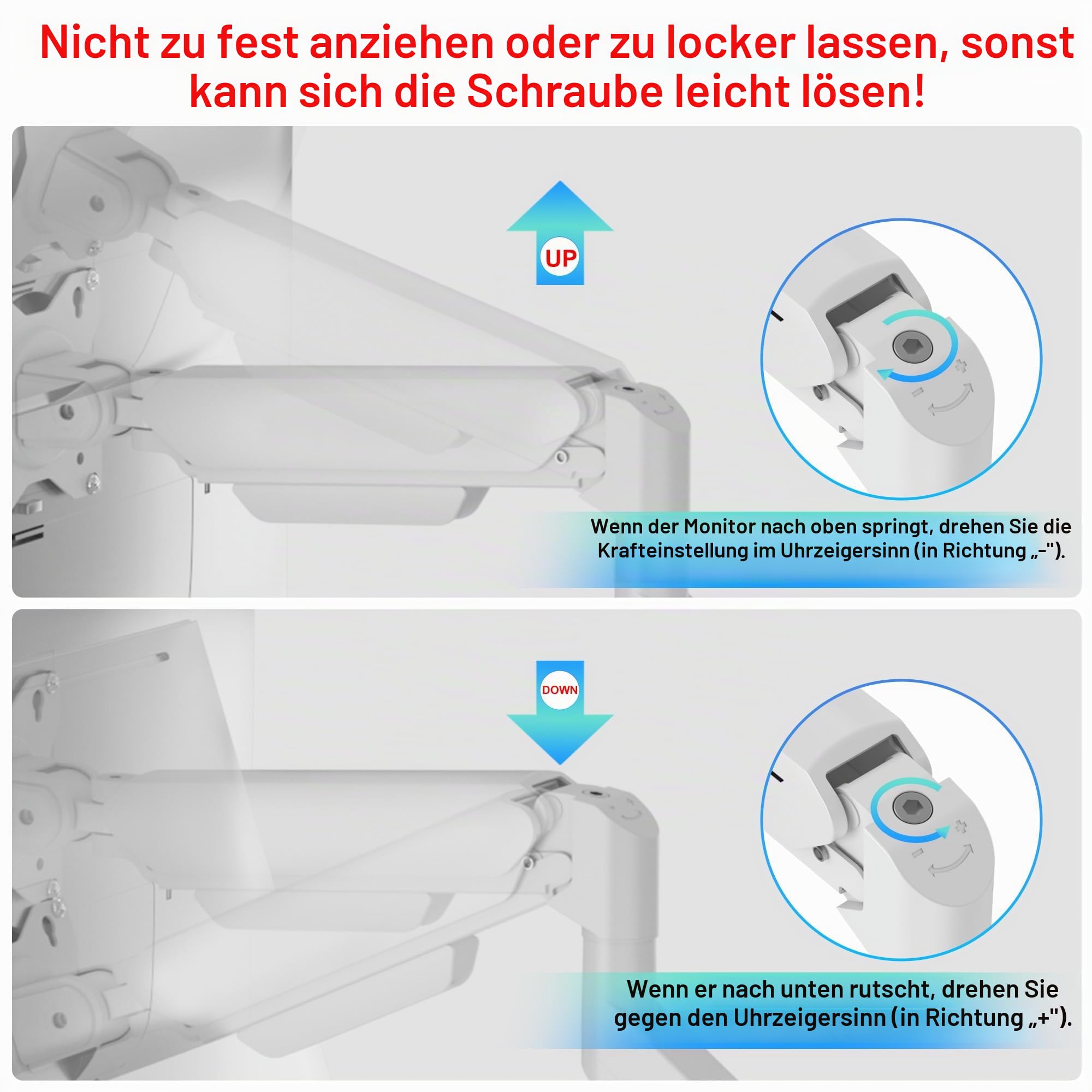 Fydeamer Dual Monitor Halterung, Monitor Arm mit Gasdruckfeder Höhenverstellbar Neigbar Schwenkbar, Bildschirmhalterung für 17-32 Zoll bis 9 kg, Verstellbarer VESA-Ständer 75/100 mm, Schwarz | Strapazierfähige vertikale Doppelhalterung, voll verstellbarer
