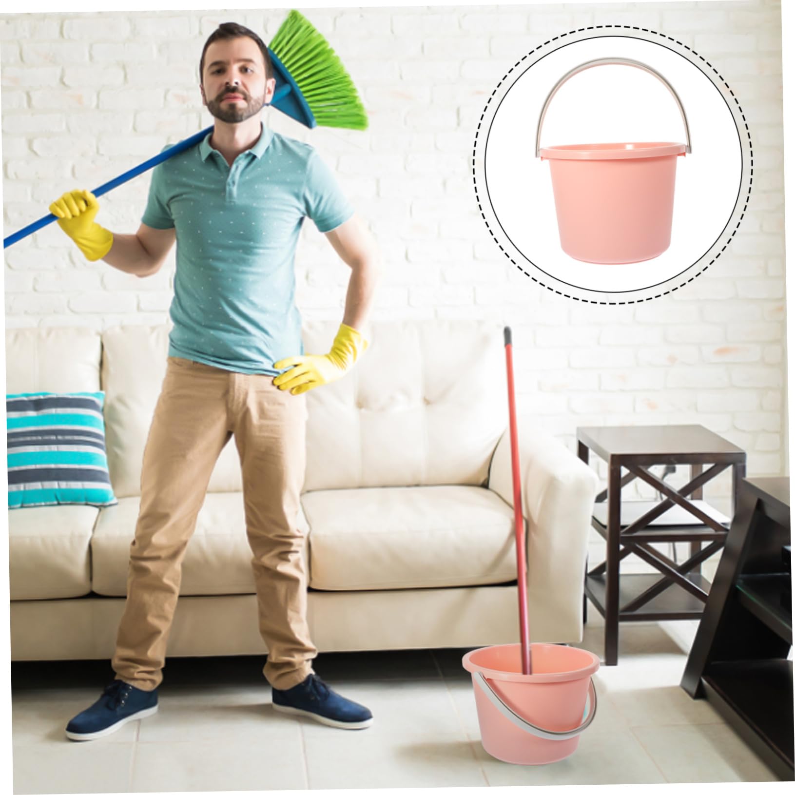 Hohopeti Secchio in Plastica con Manico per Bucato, Acqua, Pulizie Mini, Portatile, per Casa, Studenti, Dormitorio