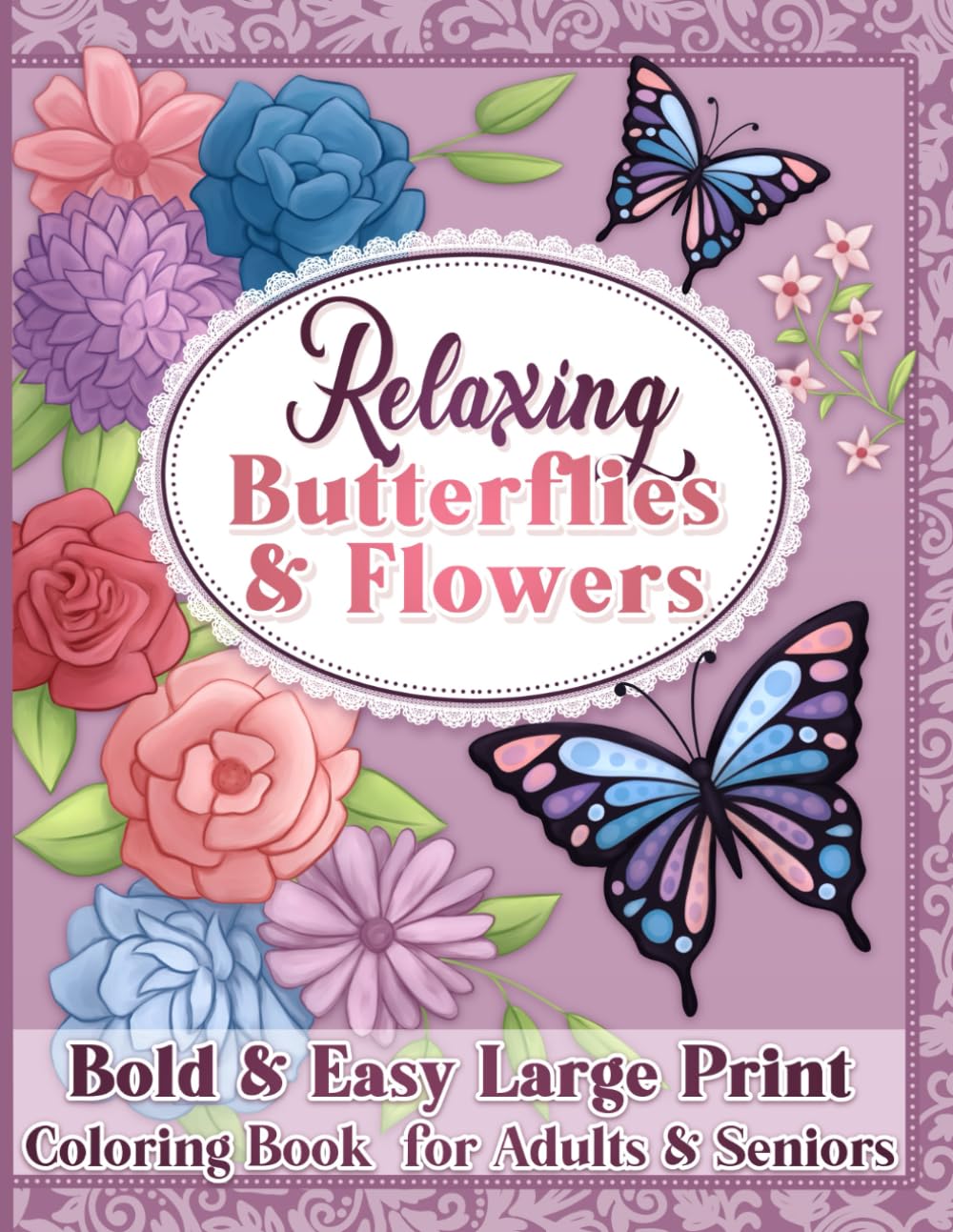 Bold and Easy Large Print Coloring Book for Adults and Seniors ...