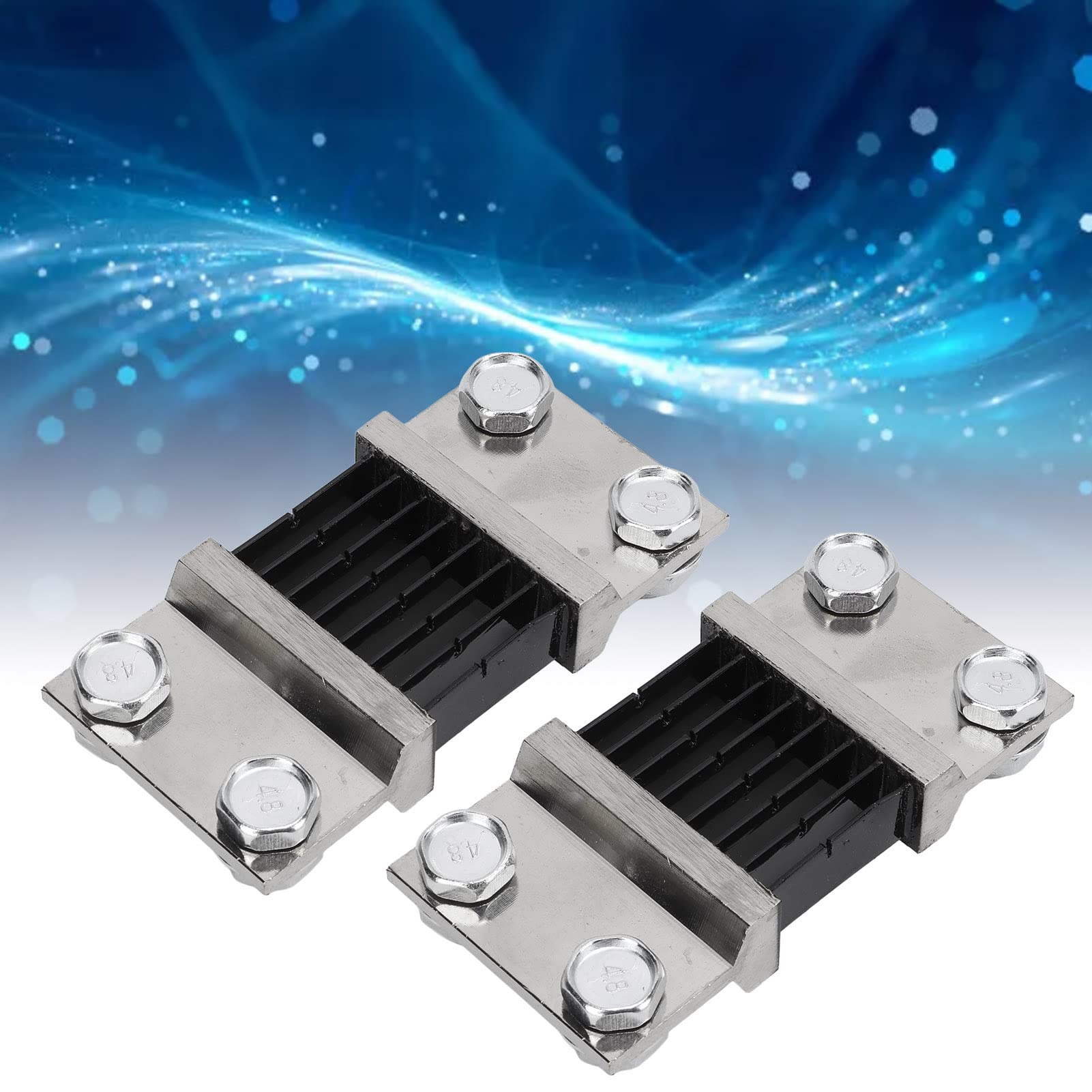 Leapiture 4pcs 75mV DC Current Shunt Resistor Shunt Resistance Current Meter Shunt Resistor Manganese Copper Alloy for Ammeter Shunt FL?2(800A-silver)