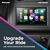 Pioneer DMH-1600NEX Radio para auto Doble DIN de 6.8" con pantalla táctil capacitiva | Receptor multimedia digital, CarPlay y Android Auto por cable, Bluetooth, cámara de reversa, USB, AM/FM, salidas RCA delanteras/traseras/subwoofer 3