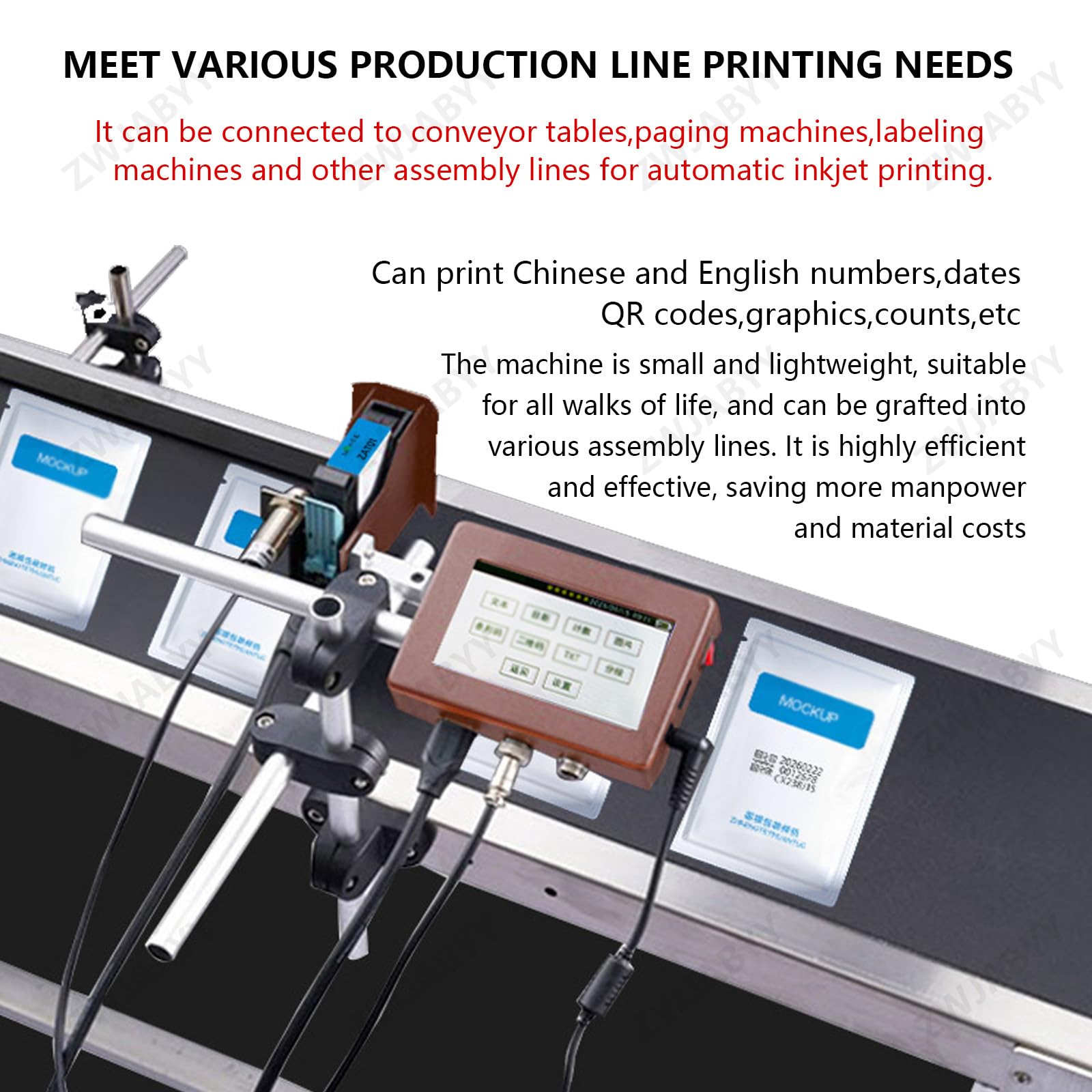Golf Ball Printer 150S 12.7mm 24 Languages Automatic Coding Machine ...