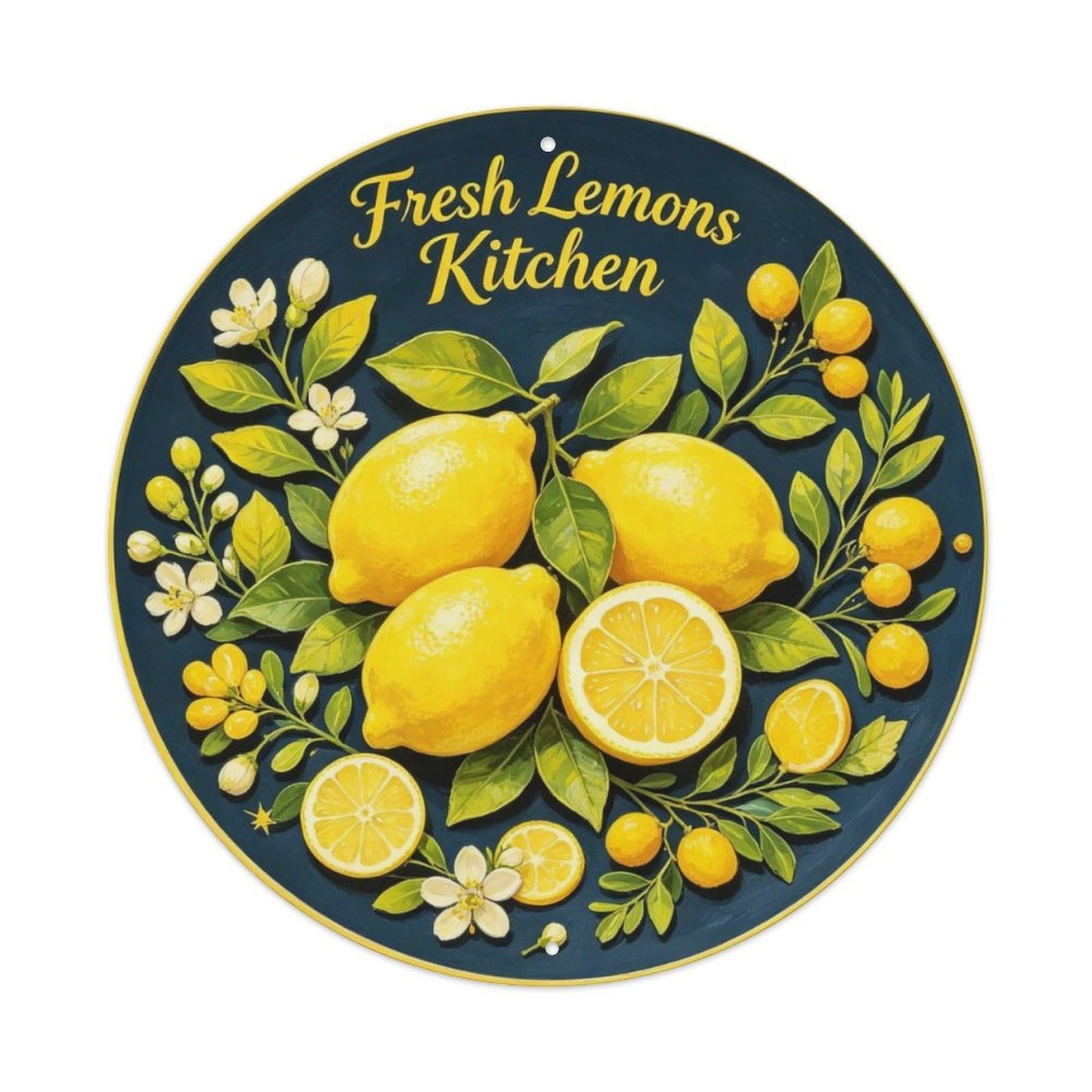 Fresh Lemons Kitchen Metal Tin Sign Plaque