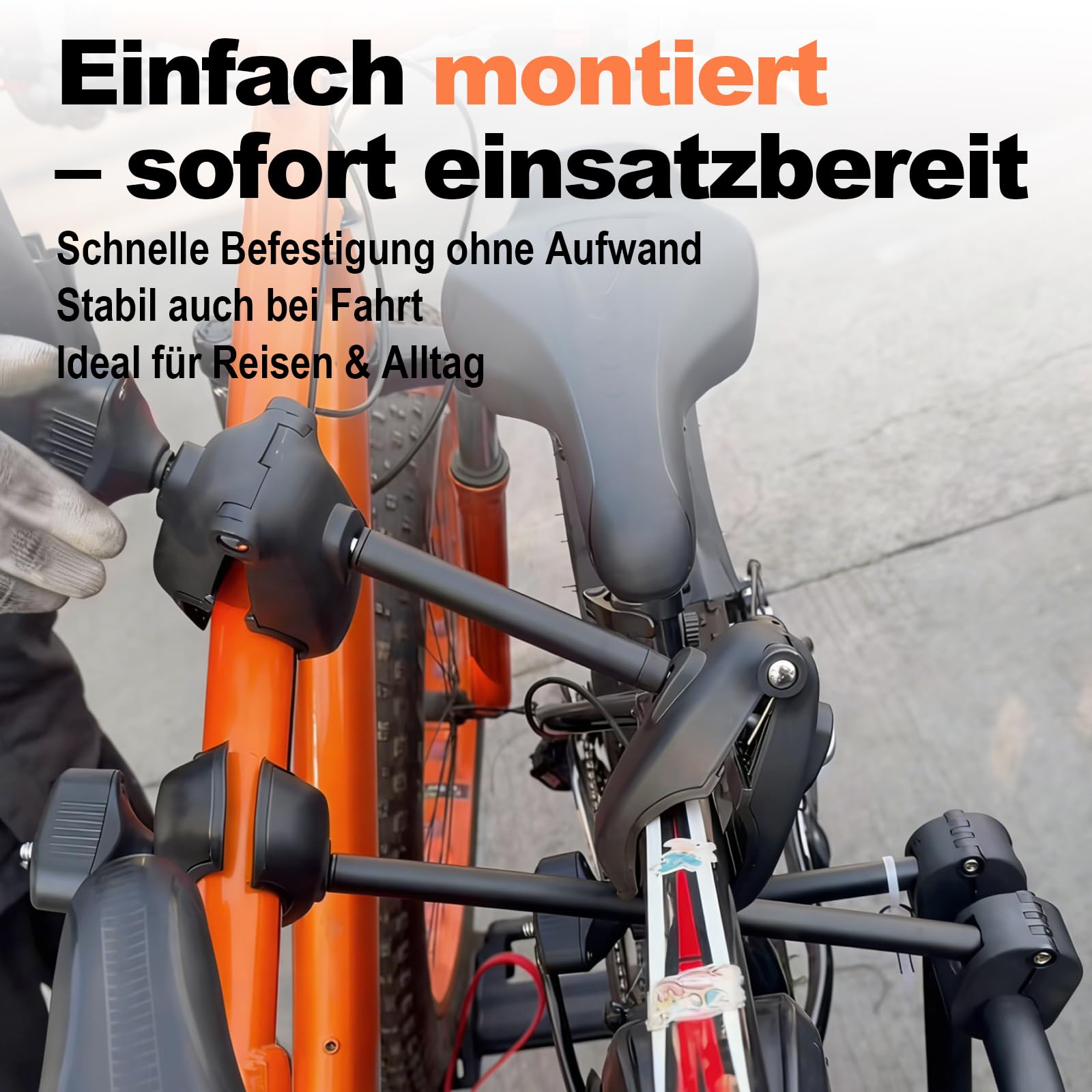 Rahmenhalter, Fahrradhalterung Bike Holder Fahrradträger Fahrradhalter Befestigung Klemme Reisemobil Rad, abschließbar, für U-Bügelrohr