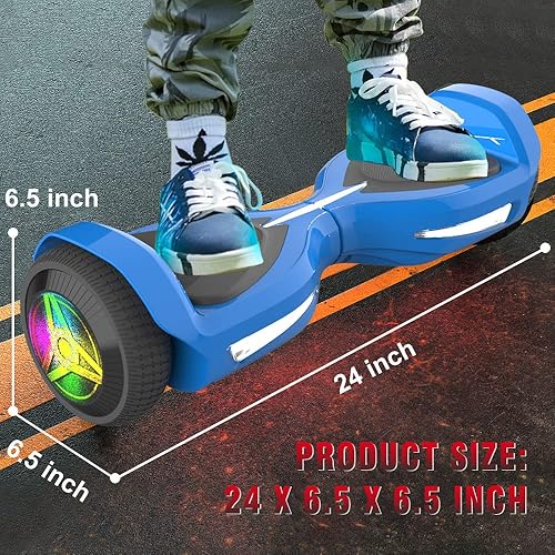 Miniatura 4 de Hover Board todo terreno con luces LED flash y altavoces inalámbricos, aeropatineta eléctrica soporta hasta 165 libras, scooter de autoequilibrio