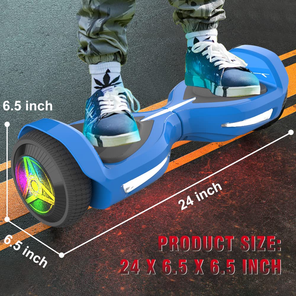 HOVERSTAR Bluetooth Hoverboard for Kids, LBW27 - Matt Color Self Balancing Scooter Built-in Wireless Speaker, LED Lights and Flashing Wheels