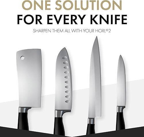 Miniatura 7 de HORL 2 sacapuntas de cuchillo con ruedas de nogal diseñado en Alemania para borde recto y cuero strop