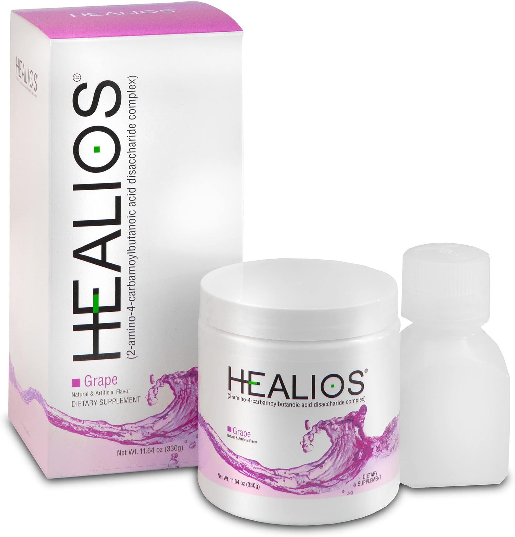 HEALIOS Grape Flavored Dietary Supplement Powder Form, Naturally Occurring L-Glutamine, L-Arginine Trehalose, 12 Ounce