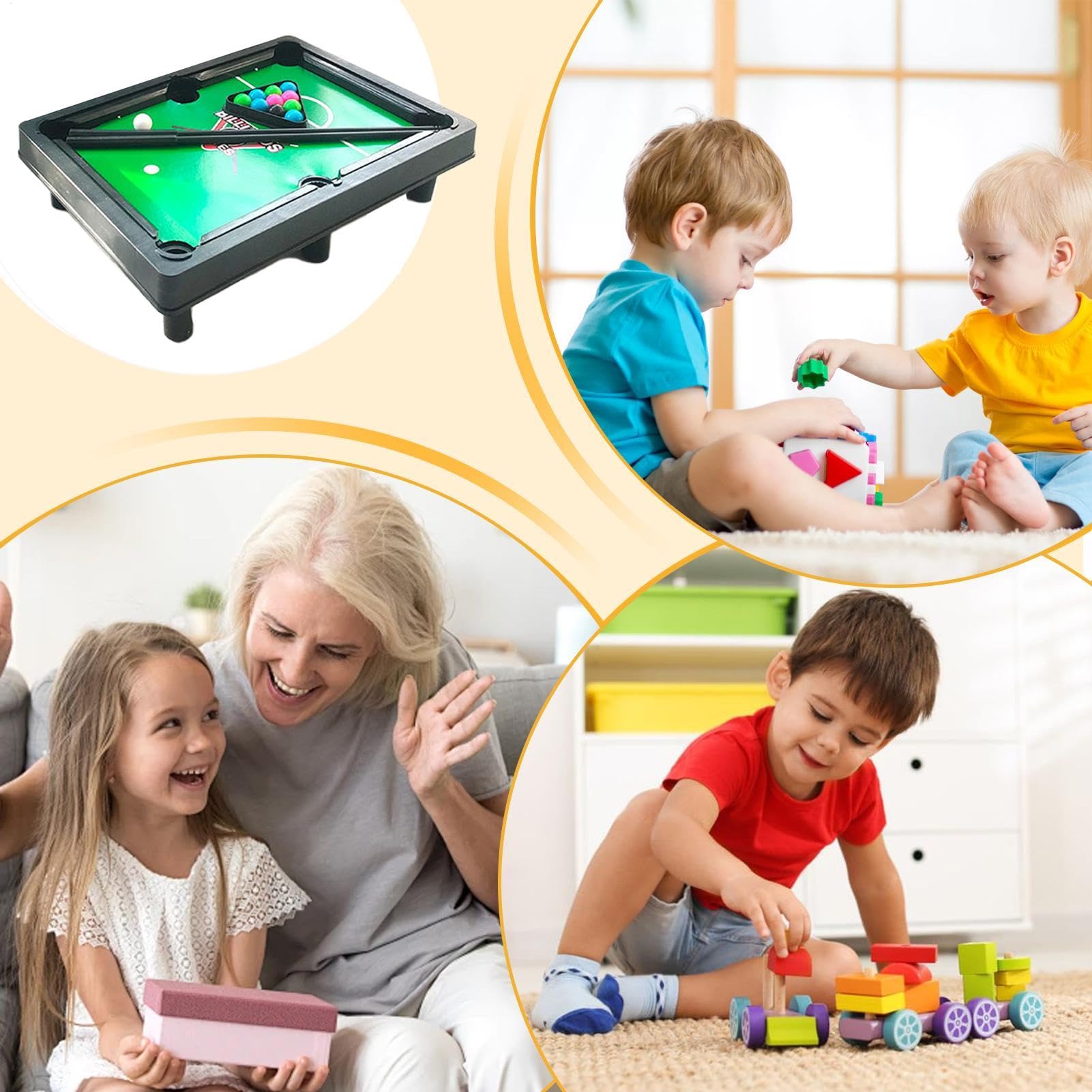 Juego de Mesa de Billar en Miniatura, Juguetes de Billar,Pequeño Juego de Juegos Deportivos - Conjunto de Piscina de Mesa, Juego de Billar de Alta simulación para niños para Adultos Juguetes