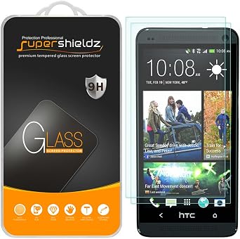 Supershieldz 2 Pack Designed for HTC One M7 Tempered Glass Screen Protector, Anti Scratch, Bubble Free