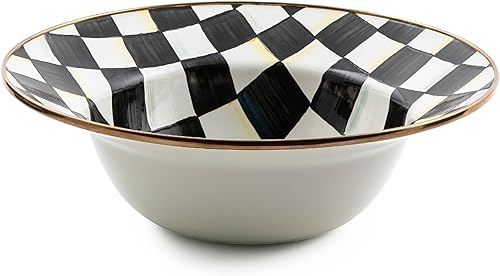 MACKENZIE-CHILDS Courtly Check - Cuenco grande de 12 pulgadas esmaltado