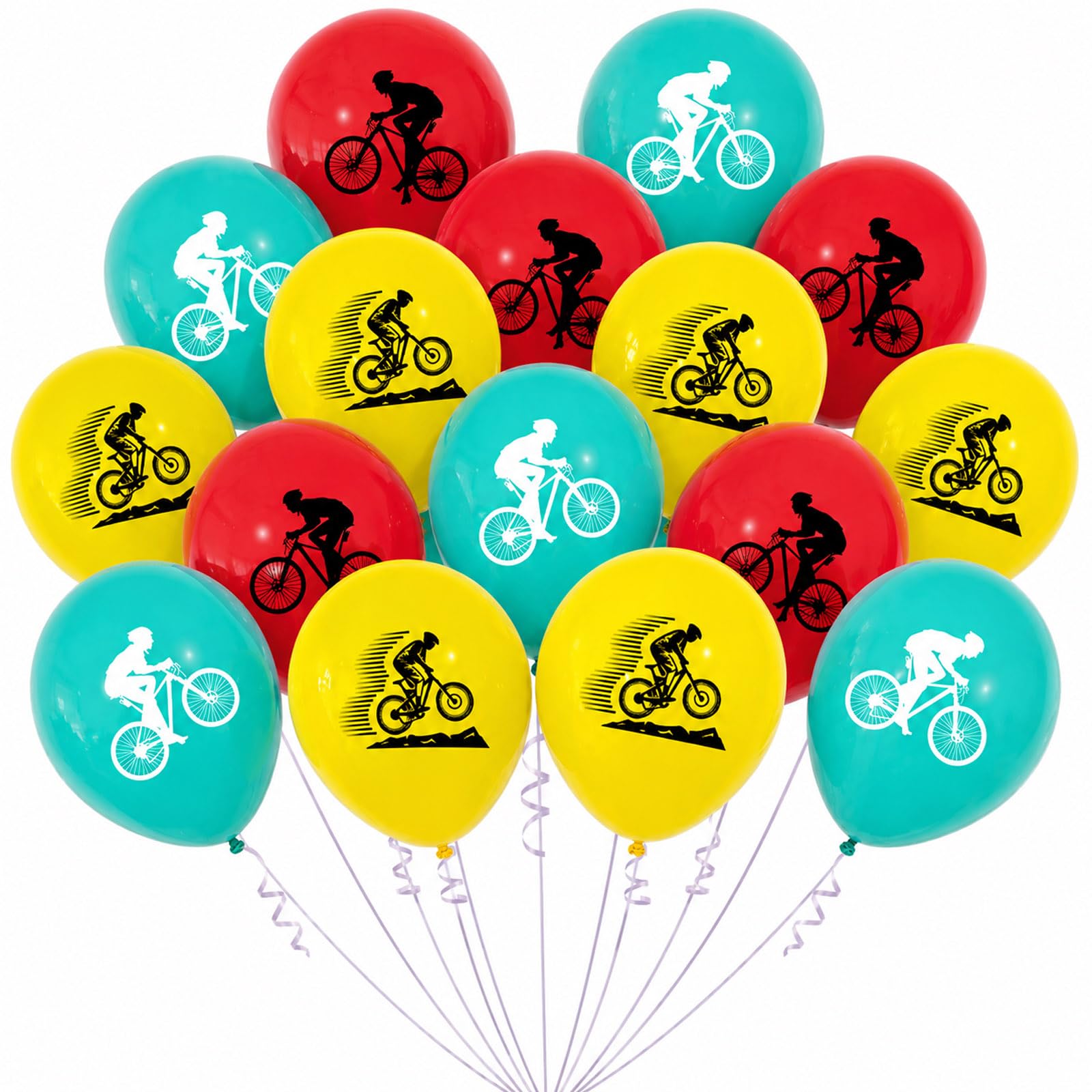 Ovanda Pack of 18 Bicycle Balloons, Cycling Party Decoration, Bicycle Birthday Decorations for Children and Teenagers, Cycling Balloon, Bike Balloon, Bicycle Theme Party Decorations, for Boys Bike
