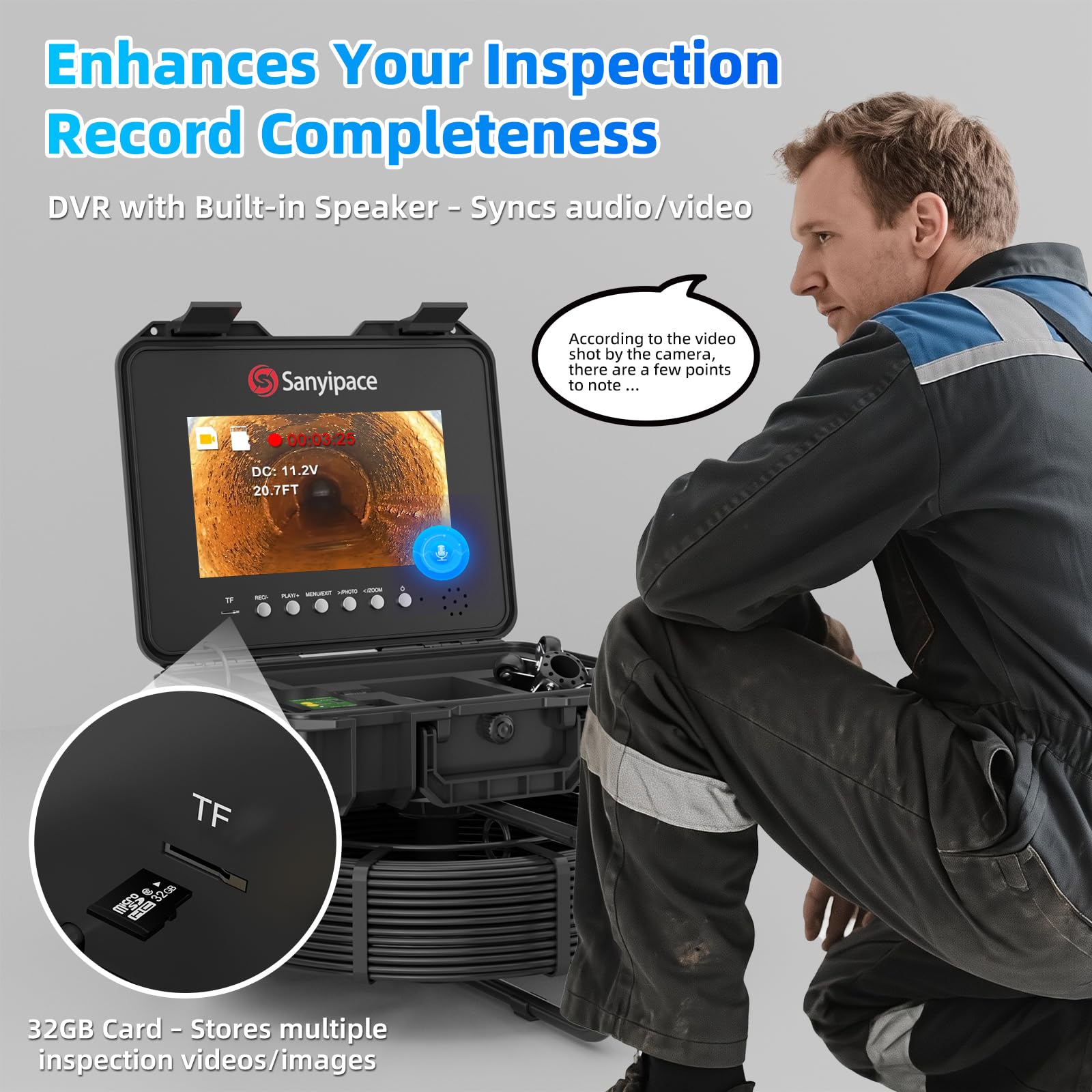 Sewer Camera Inspection - Locate Pipes FREE SHIPPING -3