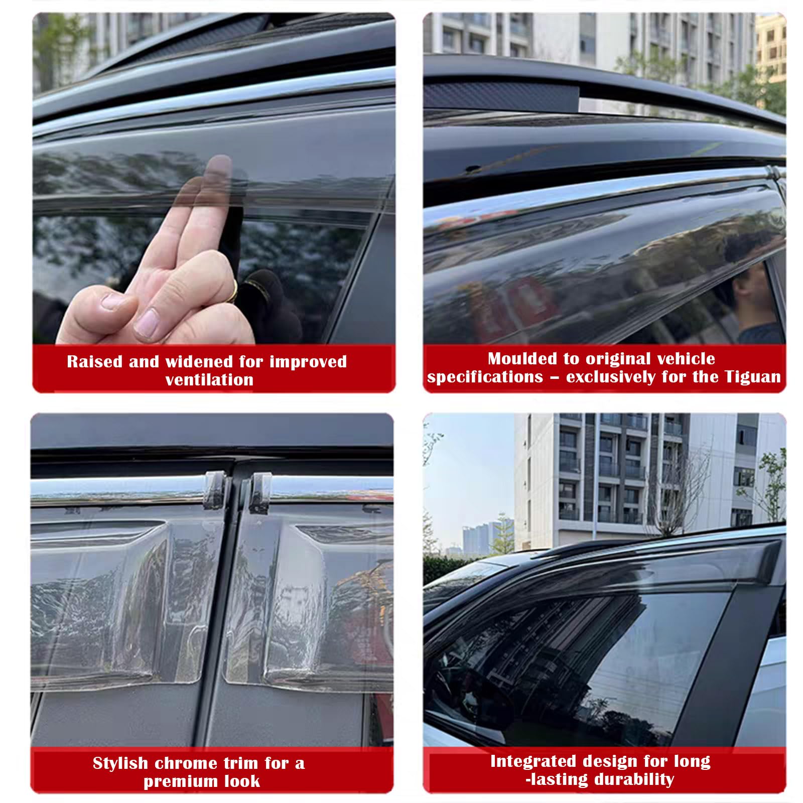 Compatibile con MITSUBISHI L-200 1998-2006 Double Cab Deflettori finestrini auto