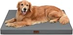 Lit de chien extérieur orthopédique imperméable XL pour les grands chiens extras de la mousse de caisse d'oeufs pour le soutien conjoint, TPU Couche imperméable, lavable en machine 1680D Oxford Cover, jusqu'à 90 C'est vrai. 112x81x9cm, marine