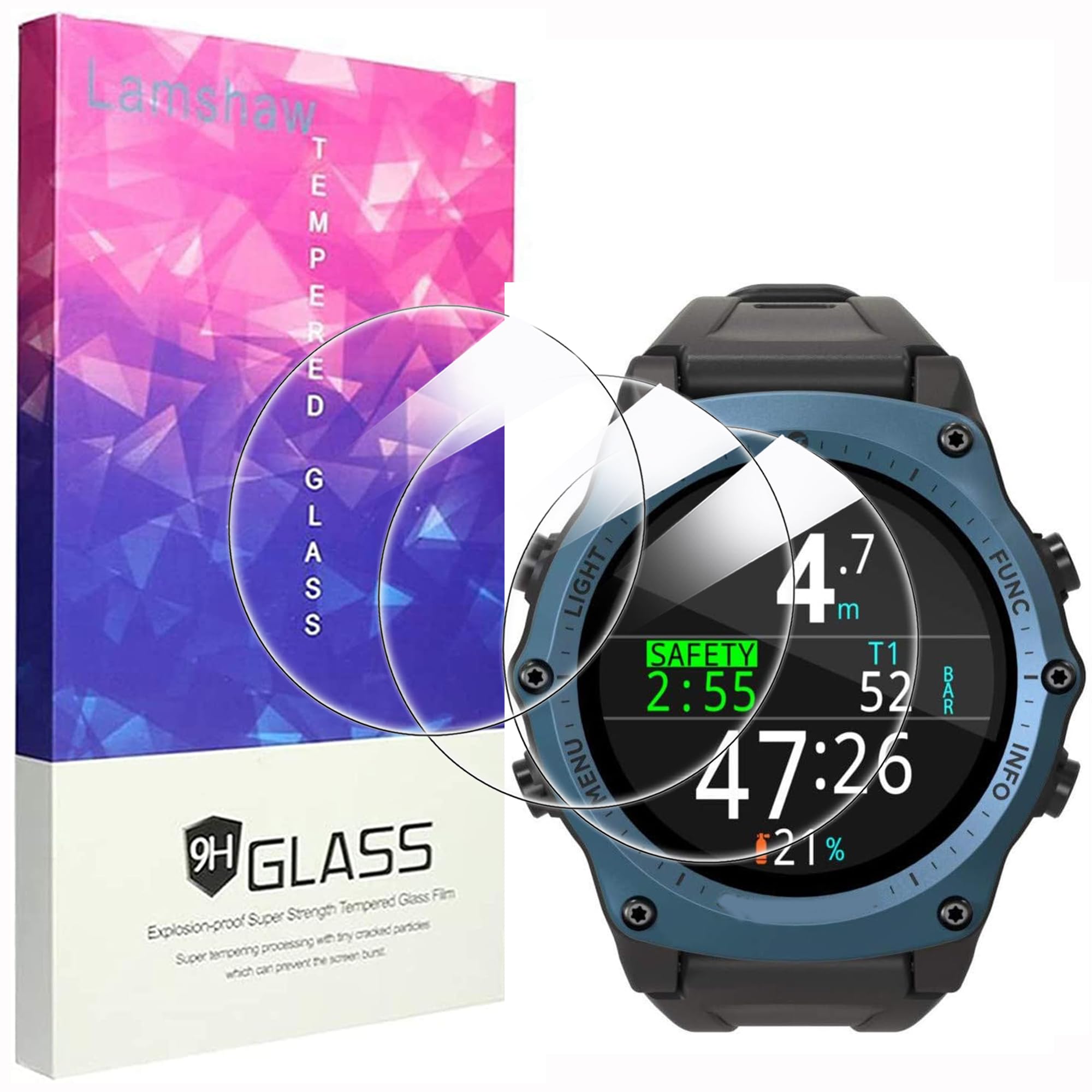 Lamshaw Compatible for Shearwater Research Teric Screen Protector, [3 Pack] 9H Tempered Glass Screen Protector Film Compatible for Shearwater Research Teric (3 Pack)