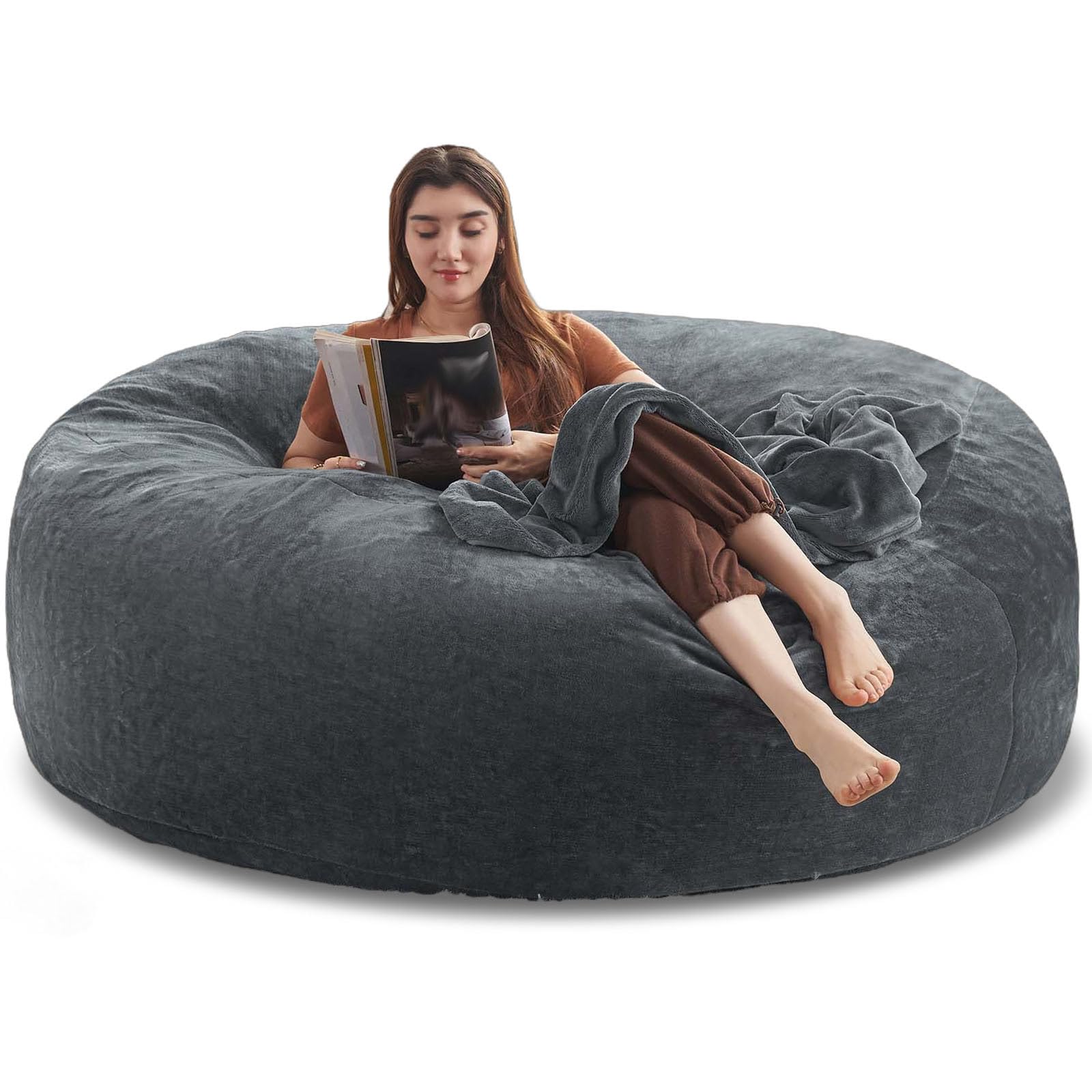 Big Bean Bag Chairs for Adults，Bean Bag Chair with Filler，Memory Foam Chair，Removable and Washable Flannel Cover, Giant Bean Bag, Suitable for Living