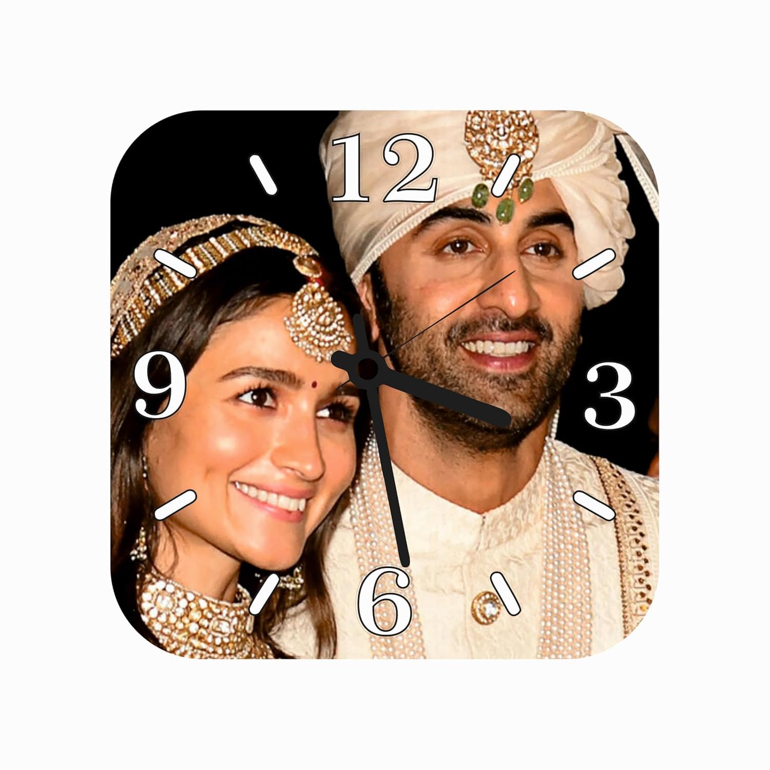 Custom Picture Clock with Multiple Patterns | Elegant Wall Décor | Ideal Gift for Family, Couples & Celebrations Size 12x12 inch Customise Options (Square)-image-13