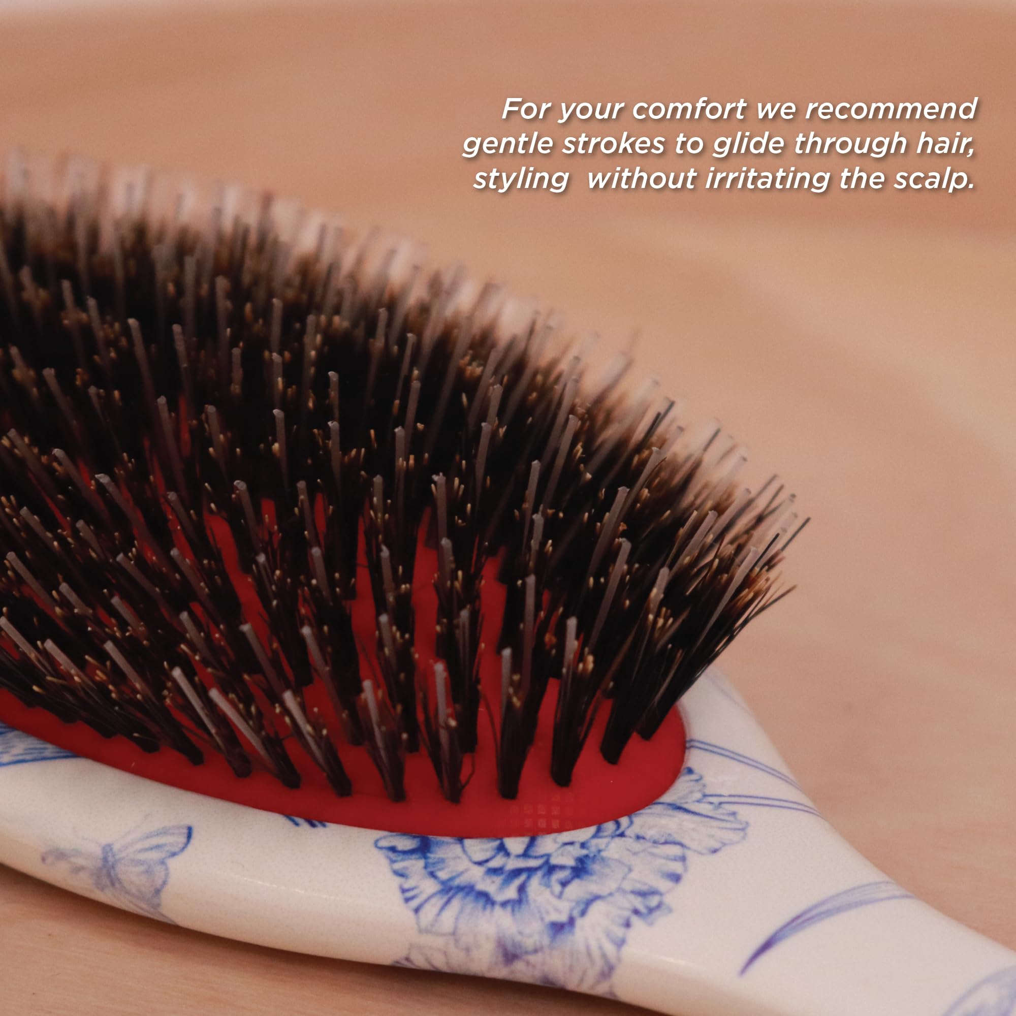 Denman Boar Bristle Hair Brush – Smoothing & Shine Enhancing for Slick Back Styles, Curl Defining & Detangling. Szczotka do włosów z naturalnymi włosami do wszystkich rodzajów włosów dla kobiet i