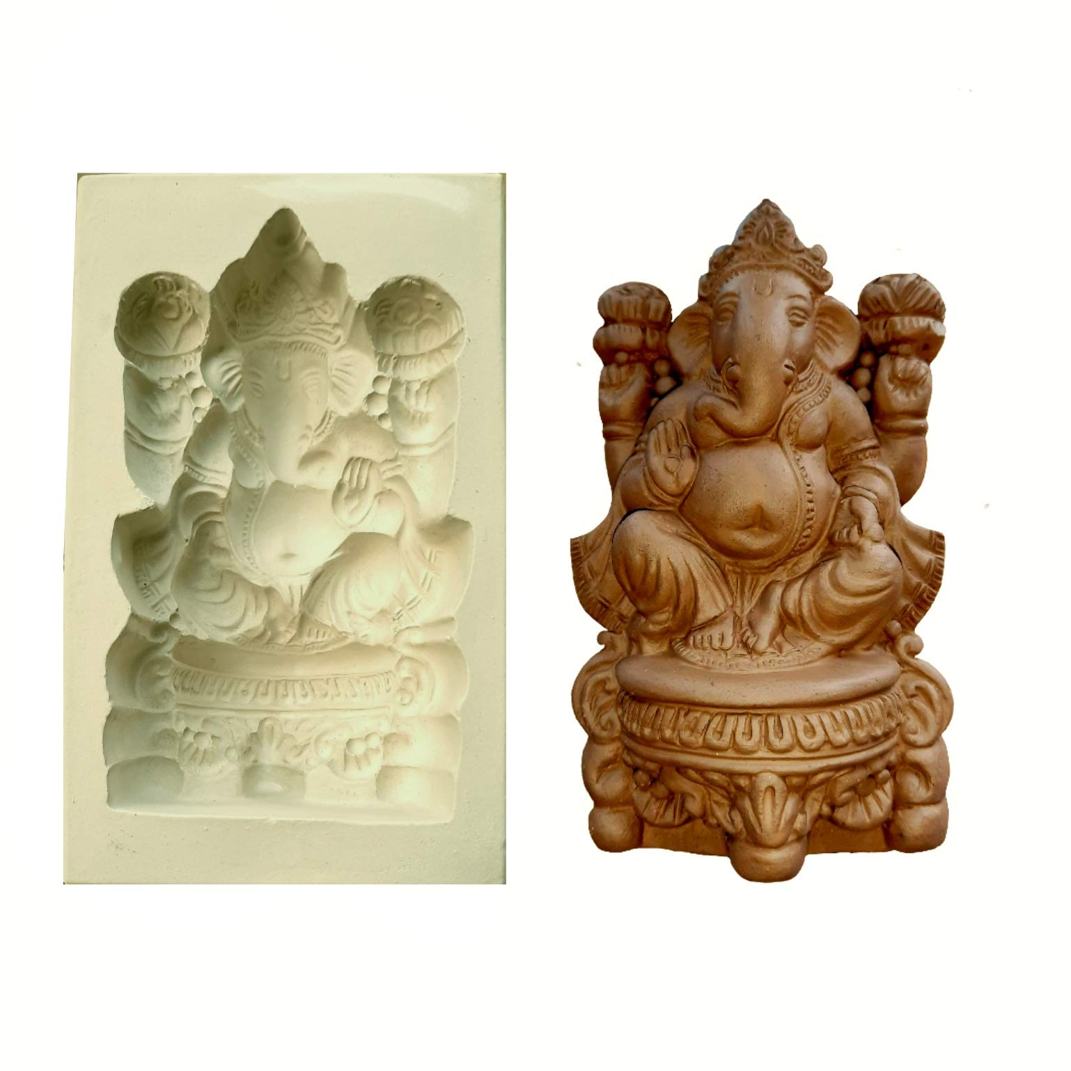 Eco-Friendly Ganesha Making Mold – 7 Inch Durable Clay Mould for Ganpati Idol Crafting and Festive Projects