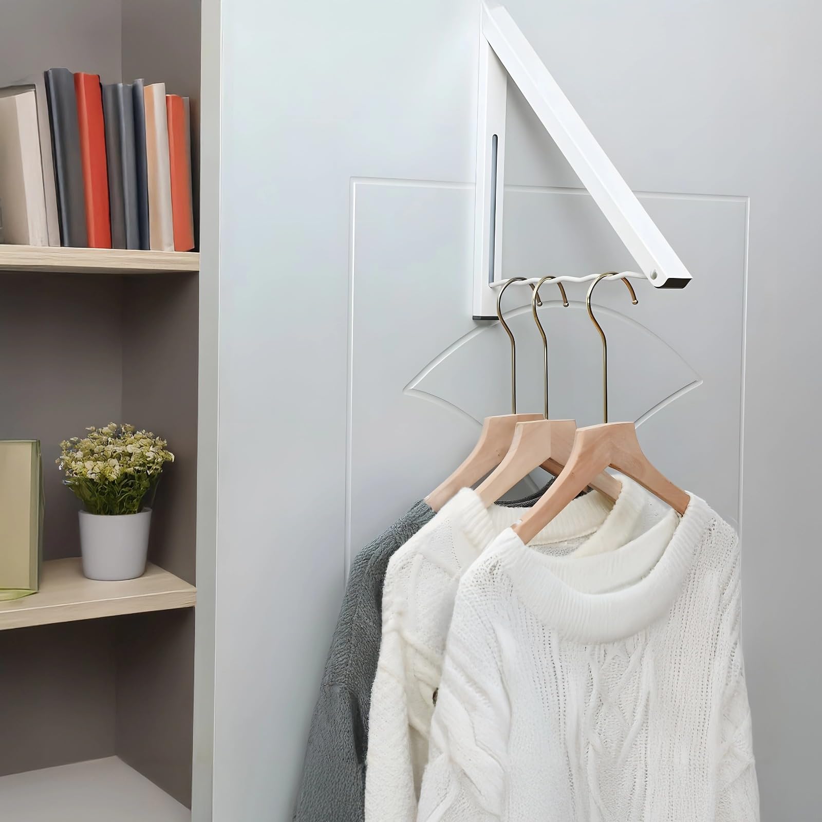 2 perchas plegables sobre la puerta, barra retráctil compacta de 11 pulgadas, perchero de metal resistente para lavandería, baño, dormitorio, organizador de ganchos de puerta