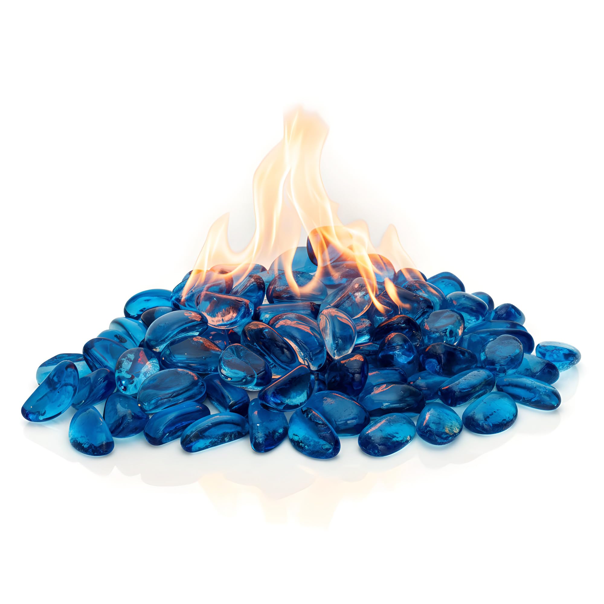 Kinger Home Blue Glass Pebbles