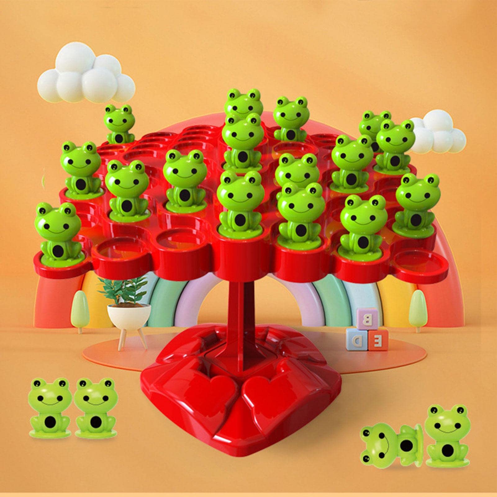Jeu D'équilibre Et Comptage Grenouilles - 26,5x18x3,5 Cm, En ABS, Avec Cartes Numériques, Pour Enfants 2 Ans Et + - 11