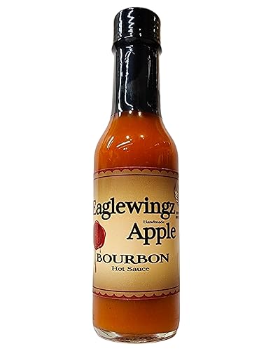 Salsa picante de manzana y bourbon de Delaware Sauce Co - Bourbon añejo, manzana picante, salsa picante dulce y picante  Botella de 5 onzas