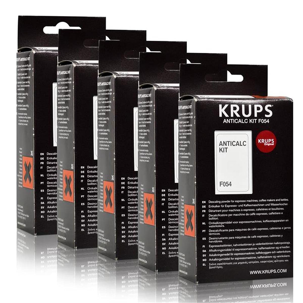 Krups Anticalc Kit* F054 Entkalker, Kalkreiniger, Kalkentferner, 5er Pack