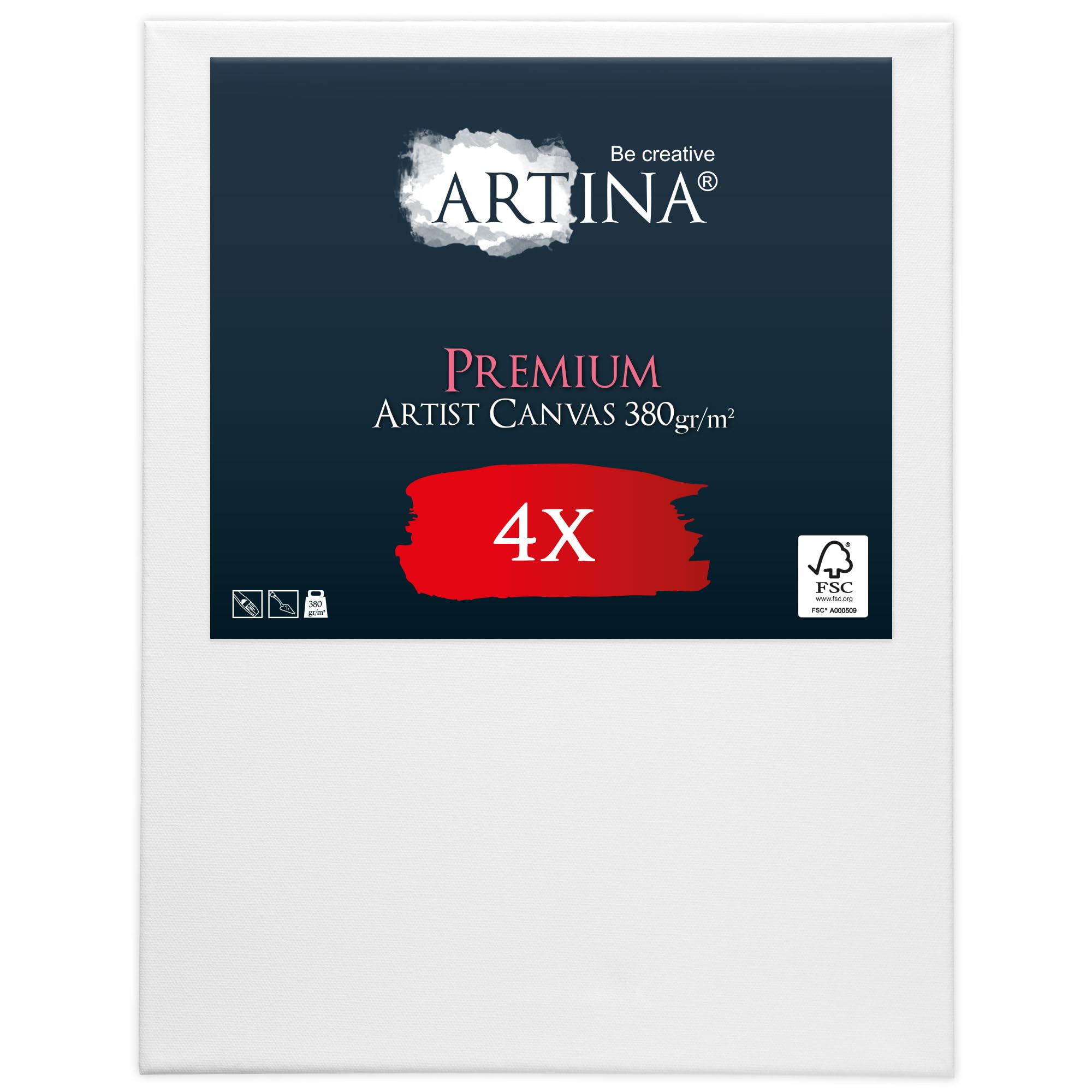 Artina Lot de 4 3D Canvas Toile Peinture Grand Format FSC® Châssis Bois