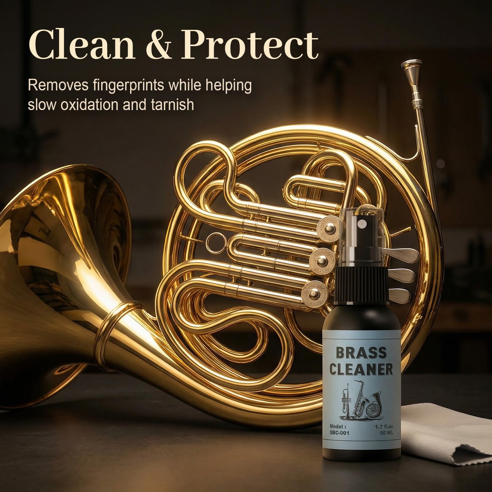 Universellt rengörings- och skötselsats för bleckblåsinstrument för trumpet, trombon, kornett - rengör, smörj och skydda för smidigt spel och långvarig glans