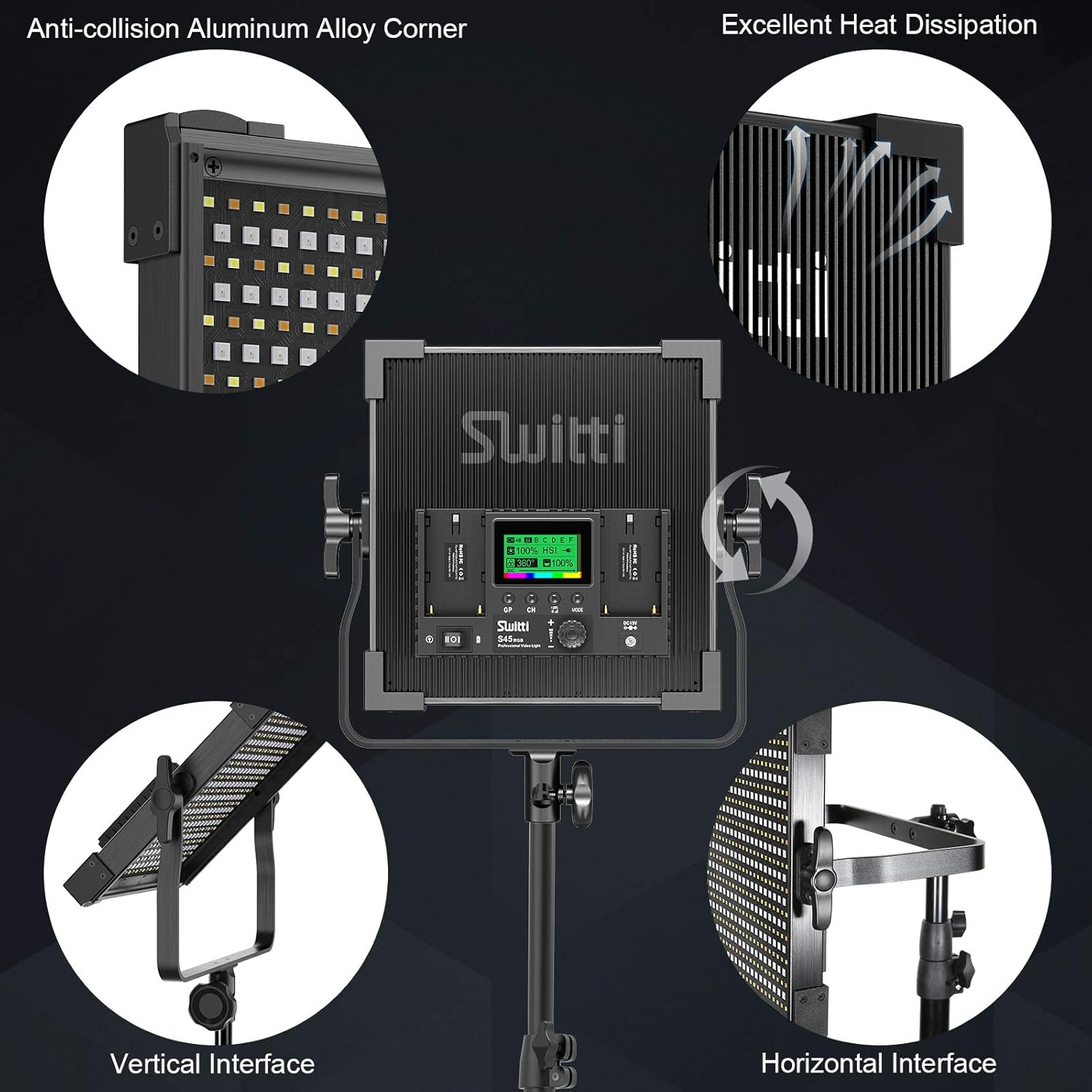 80% Off Discount Switti RGB Video Light, 50W Full Color Photography Lights, LED Video Panel Light, 552 pcs LEDs/CRI >97, 2600K-10000K/Brightness 0-100%/0-360 Adjustable Colors/9 Applicable Scenes Buy 1 get 1 🔥 Switti RGB Video Light, 50W Full Color Photography Lights, LED Video Panel Light, 552 pcs LEDs/CRI >97, 2600K-10000K/Brightness 0-100%/0-360 Adjustable Colors/9 Applicable Scenes