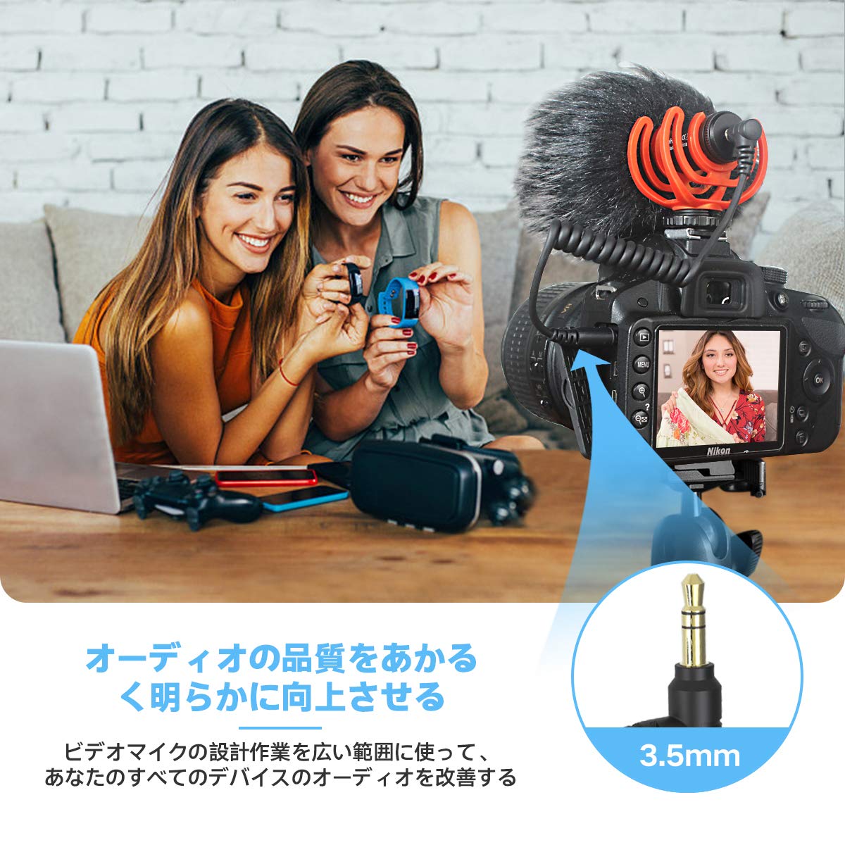 Amazon.co.jp: PIXELビデオカメラ用外付けマイク 単一指向性マイク 高