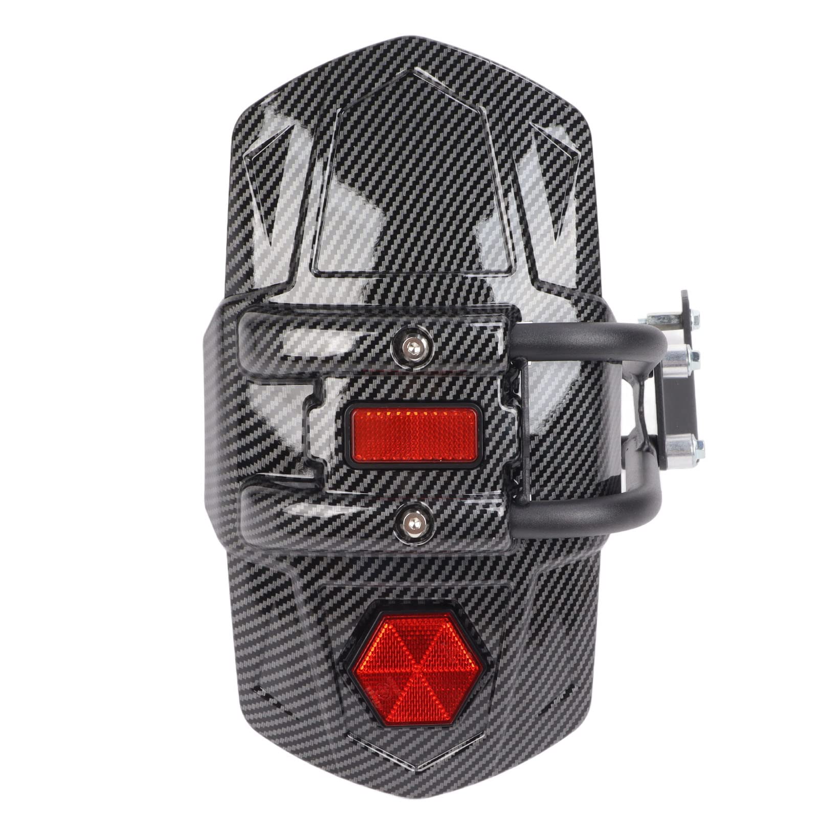 Motorcycle Rear Wheel Mudguard Universal Carbon Fiber Style ABS Metal Splash Guard Protects from Water Debris for Motorbike Refitting 12 18 inch Wheels with Mounting Hardware