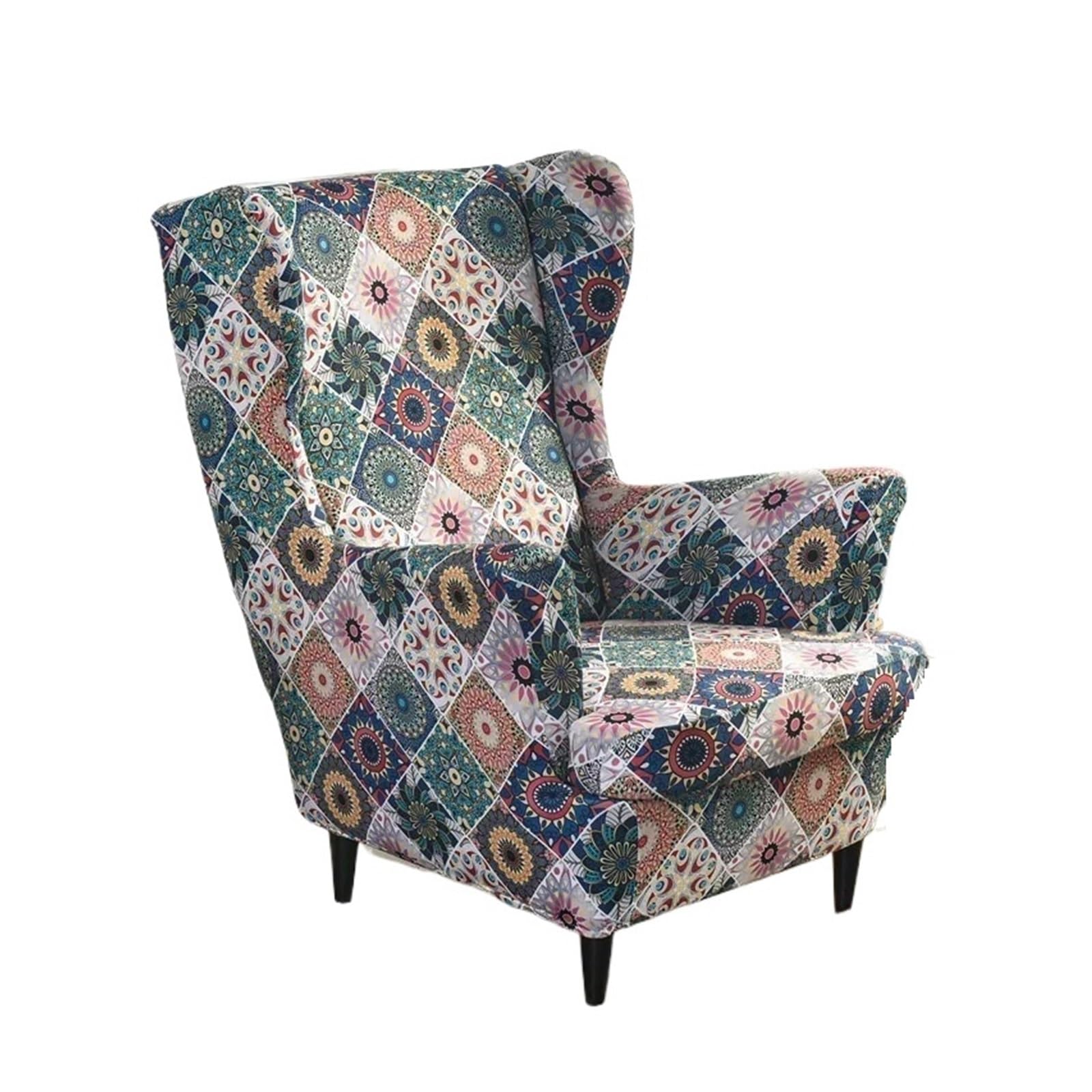 GCYEIDMA Wing Chair Slipcover Wing Chair Cover Stretch Armchair Relax Sofa Slipcovers with Seat Cushion Covers for Living Room Furniture(A7 Wingchair Cover)