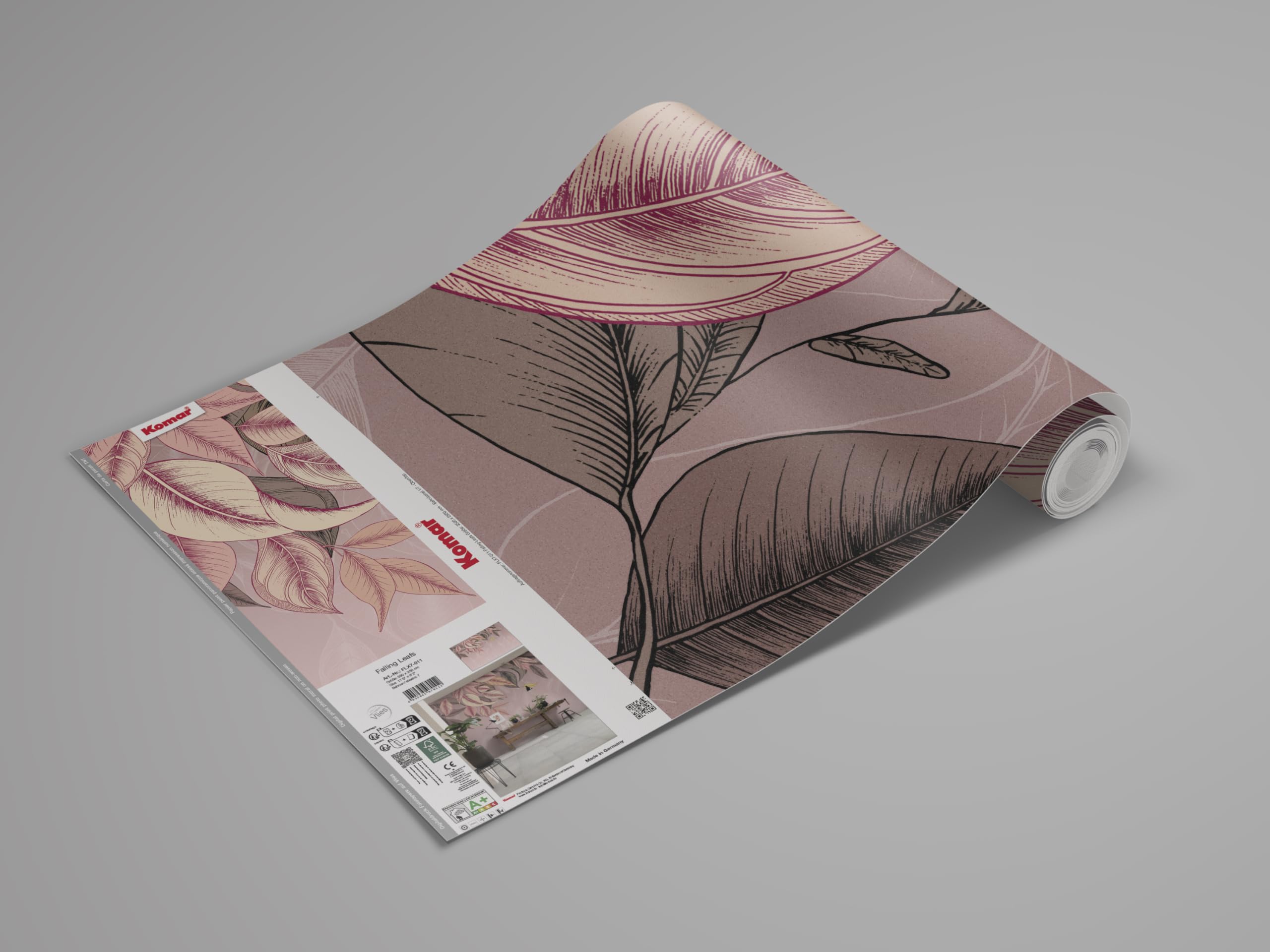 Komar Non-Woven Photo Wallpaper - Falling Leafs - Size 350 x 250 cm - Wallpaper, Wall Decoration, Living Room, Bedroom, Office - Image 4
