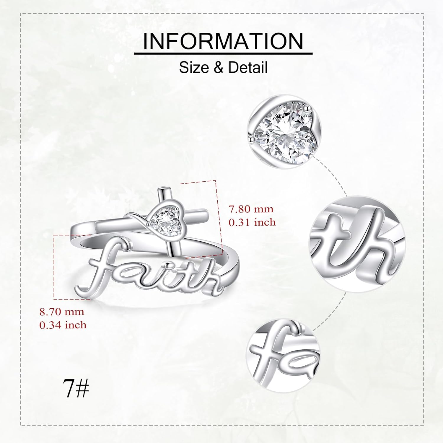 Faith Ring 925 Sterling Silver Cross Rings Adjustable Faith Wrap Ring Jewelry Gifts for Women - Image 5