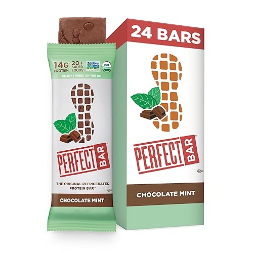 Barra de proteínas refrigerada original Perfect Bar menta de chocolate barras de 23 onzas 8 unidades paquete de 3