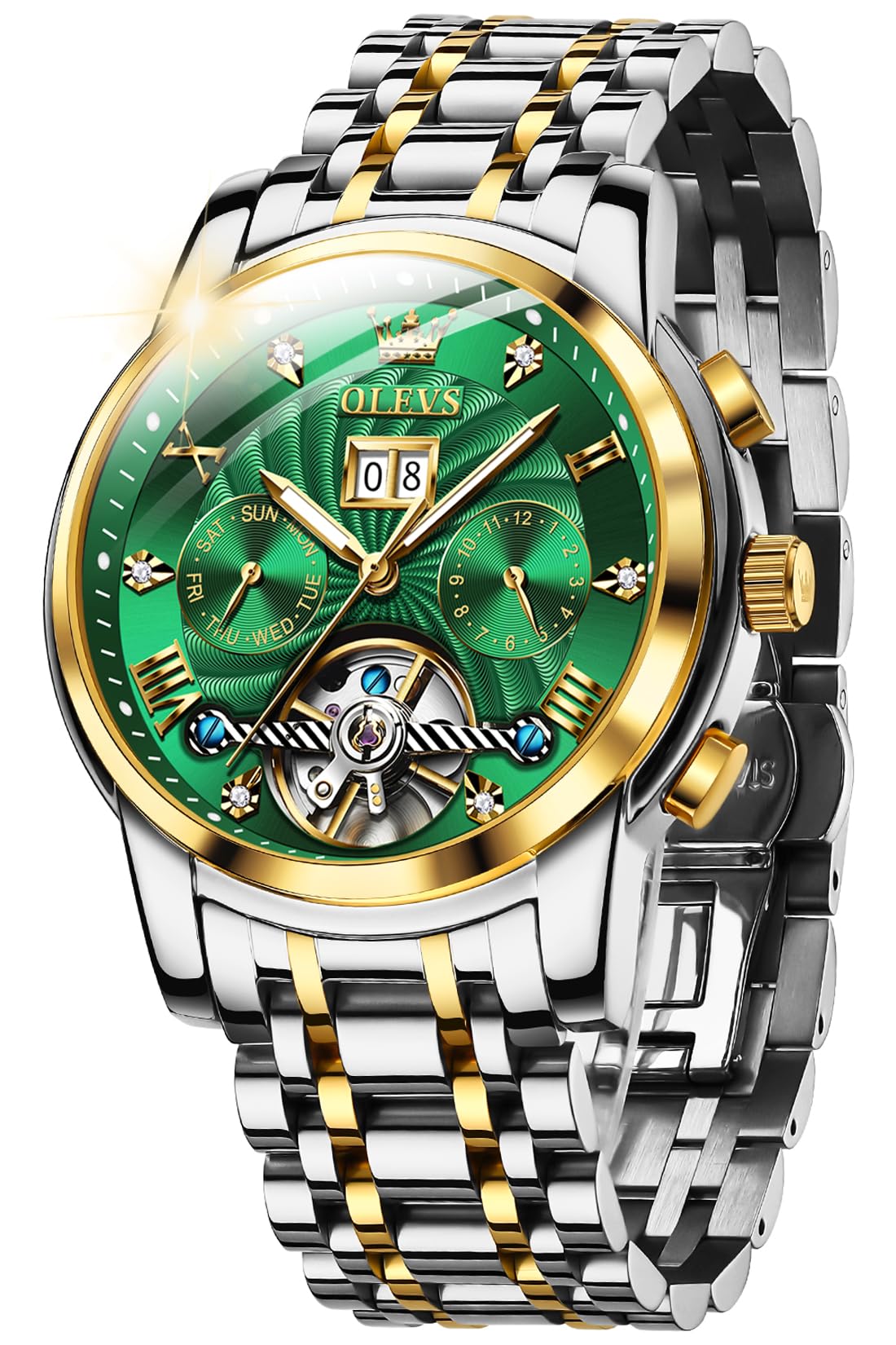 OLEVSWomen Watch Stainless Steel Waterproof Diamond Small Face Quartz Analog Ladies Watches Fashion Gold Dial Women Wrist Watch