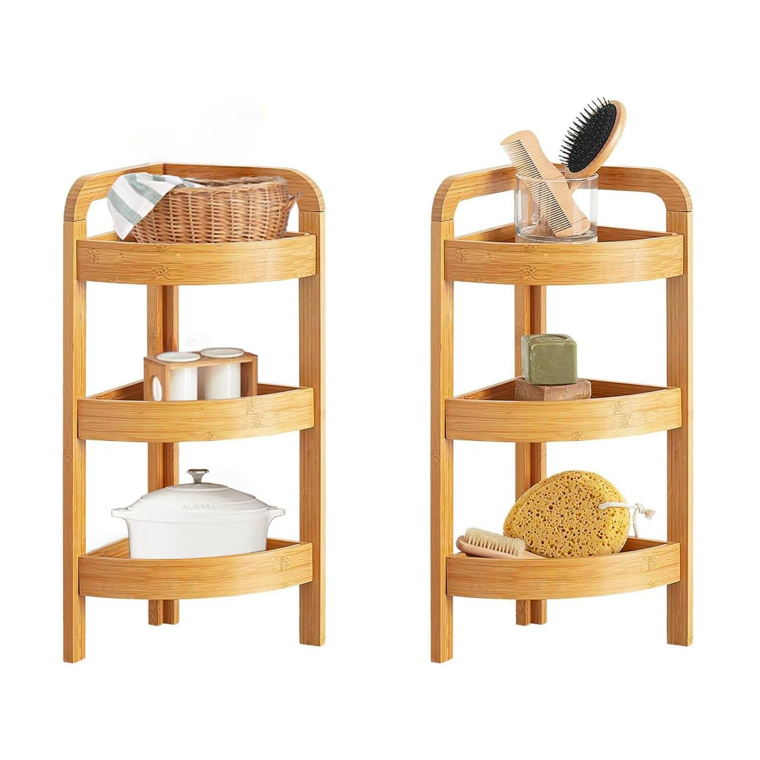 Convenience Concepts Xtra Storage 3 ripiani pieghevoli in metallo con set di 2 ripiani estensibili, organizer per soggiorno, ufficio, camera da letto, garage, cucina, bagno, nero