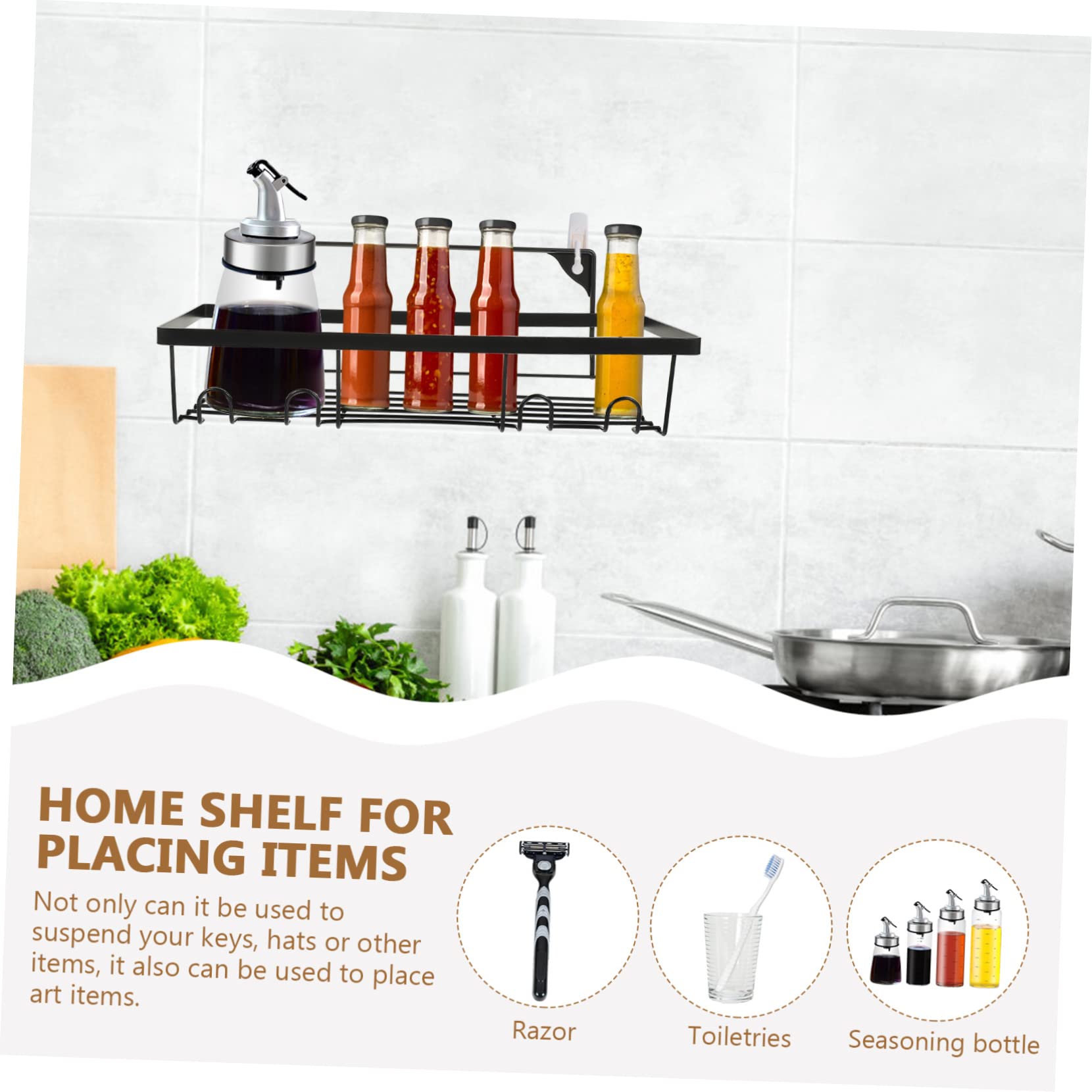 Gatuida 3 pezzi Portasapone Doccia Nero Foratura Organizer per Shampoo e Accessori Mensole Resistenti e Facili da per Uso