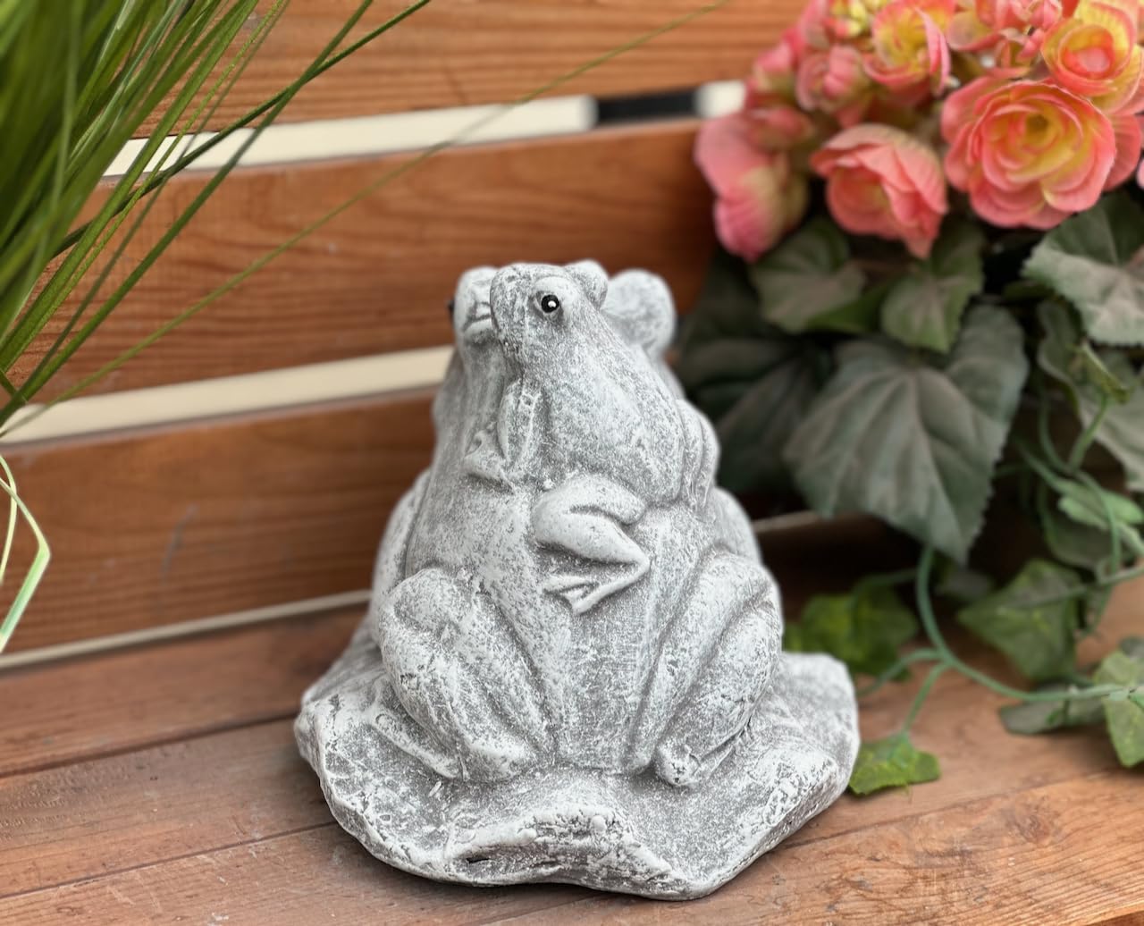 stoneandstyle Steinfigur Frosch Familie frostfest Steinguss Frösche