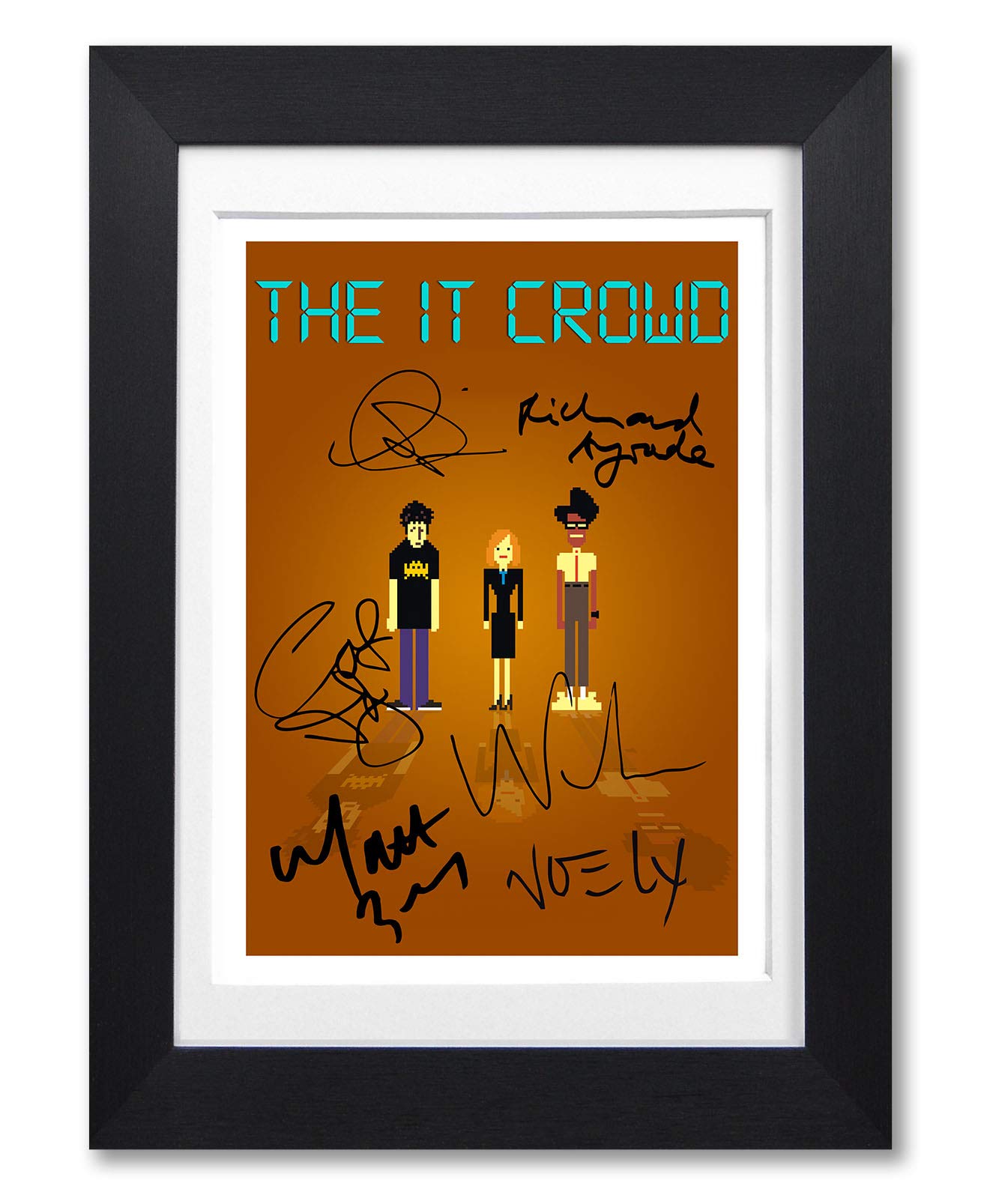 Memorabilia A4 Black Framed & Mounted The It Crowd Cast Signed Autograph Signature A4 Poster Photo Print Photograph Artwork Wall Art Picture Tv Show Series Season Dvd Boxset Gift I.t. (A4 Black Framed & Mounted)
