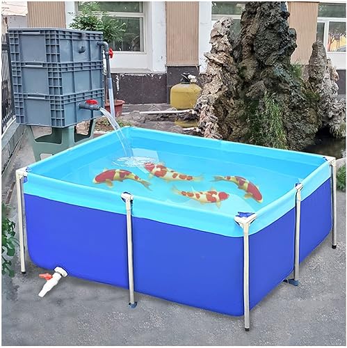zklaseot Piscina sobre el suelo de lona con soporte y drenaje, piscina infantil de PVC impermeable para jardín en interiores, tamaño personalizable