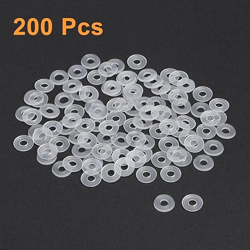 Miniatura 2 de uxcell Arandelas planas de nailon M3 0.236 in OD 0.118 in ID 0.020 in espesor junta de sellado para grifo manguera de agua, transparente, paquete de